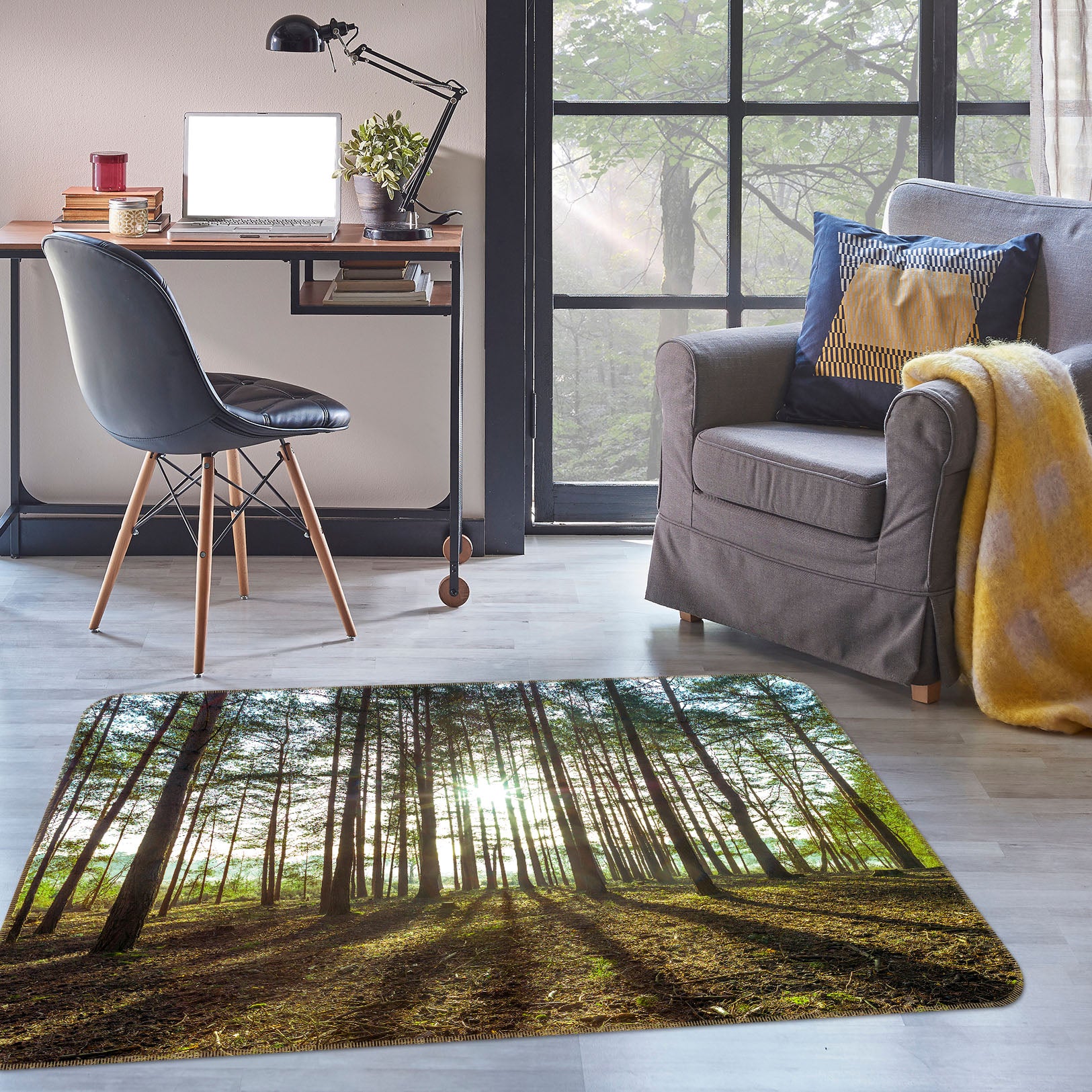 3D Sunlight Forest 83247 Assaf Frank Rug Non Slip Rug Mat