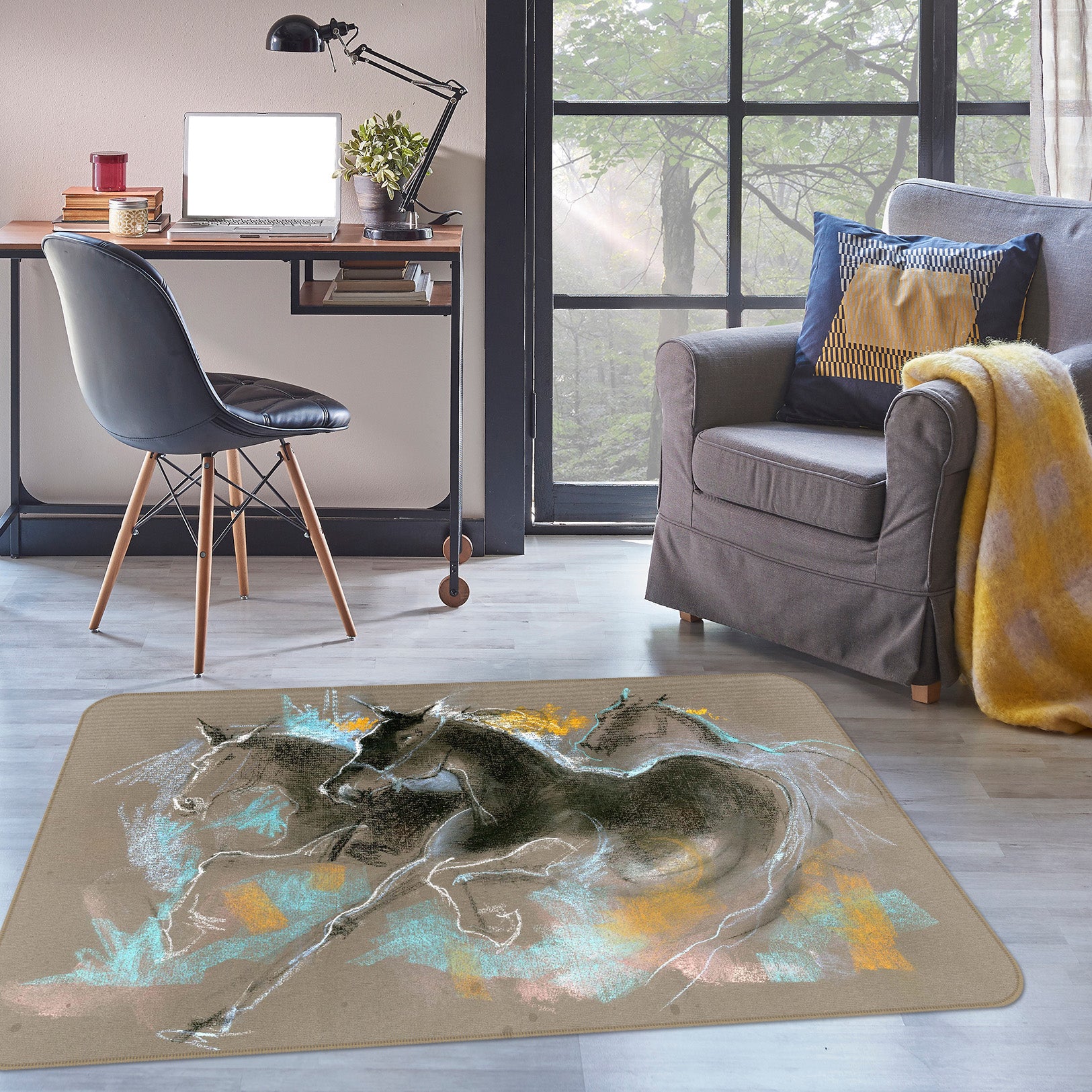 3D Horse 84123 Anne Farrall Doyle Rug Non Slip Rug Mat