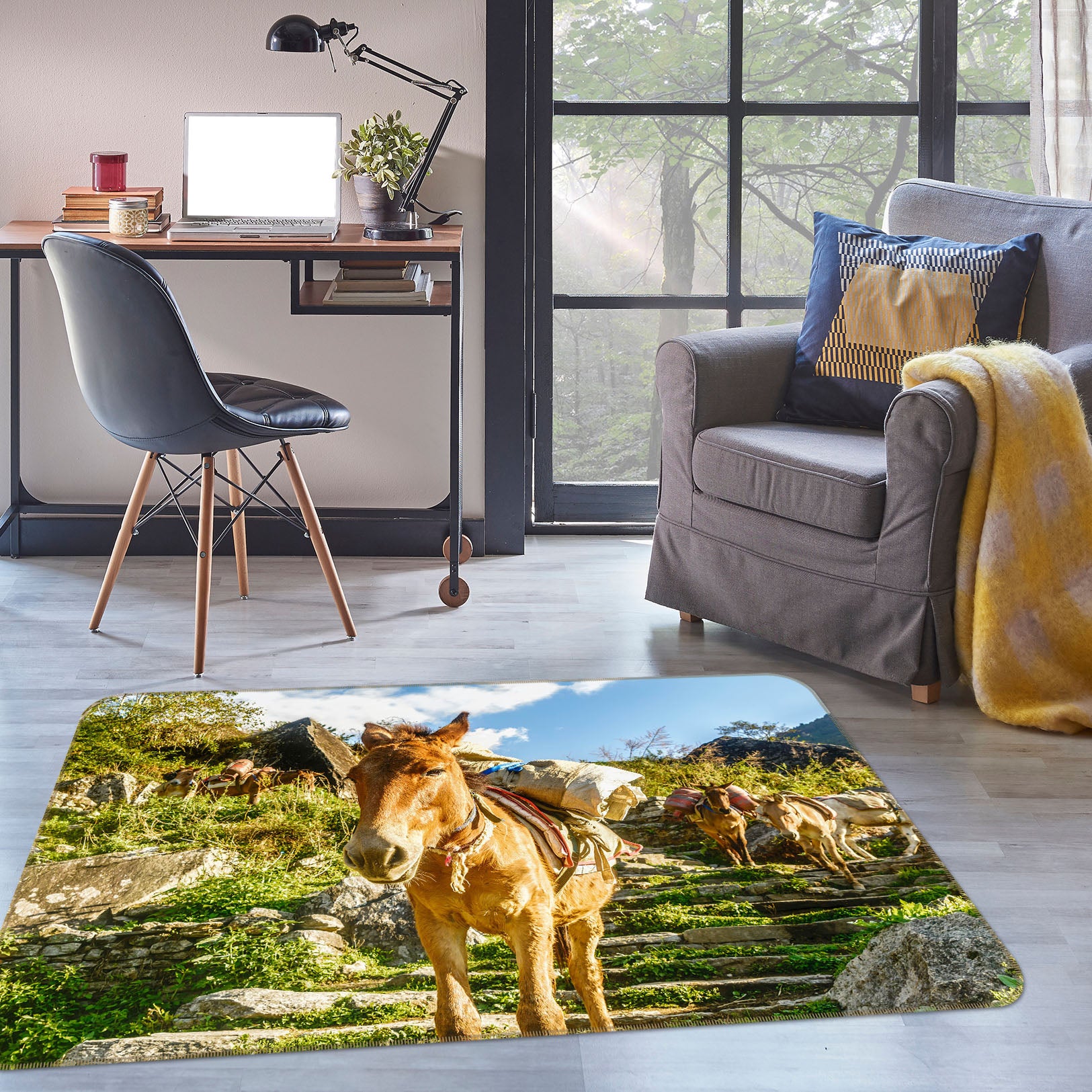 3D Mountain Horse 68151 Animal Non Slip Rug Mat