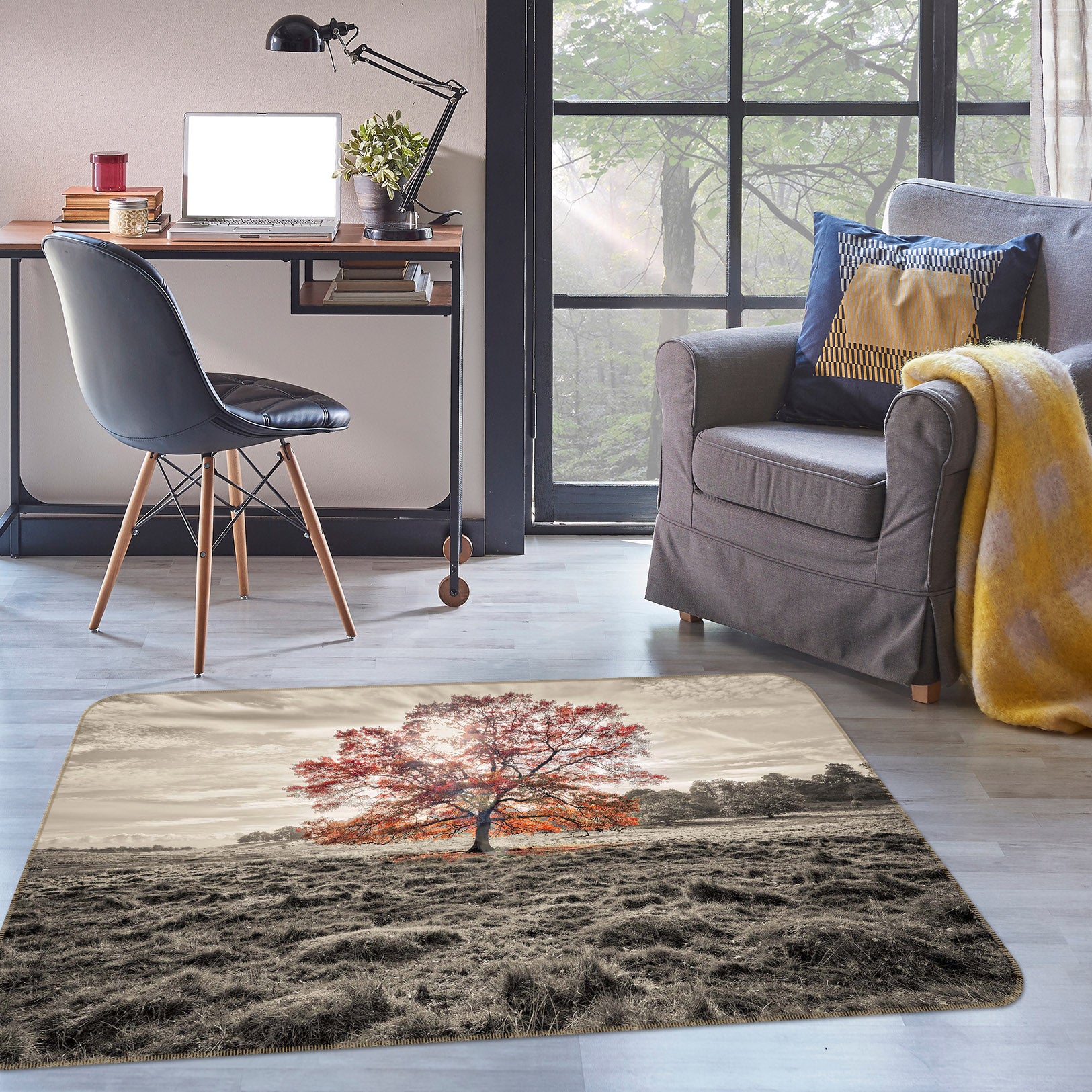 3D Prairie Mangrove 151 Assaf Frank Rug Non Slip Rug Mat