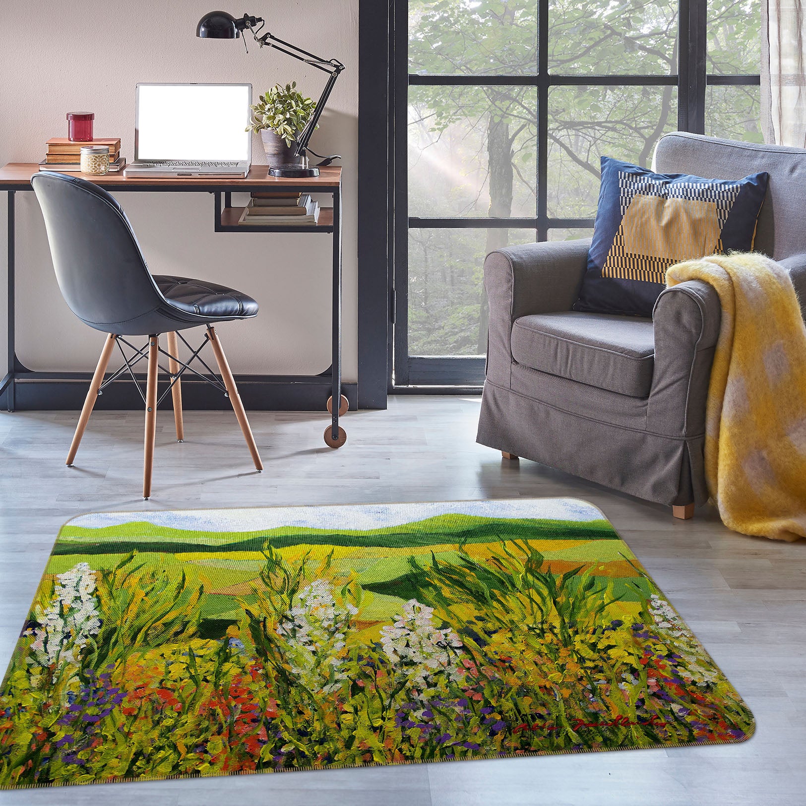 3D Summer Field 1098 Allan P. Friedlander Rug Non Slip Rug Mat