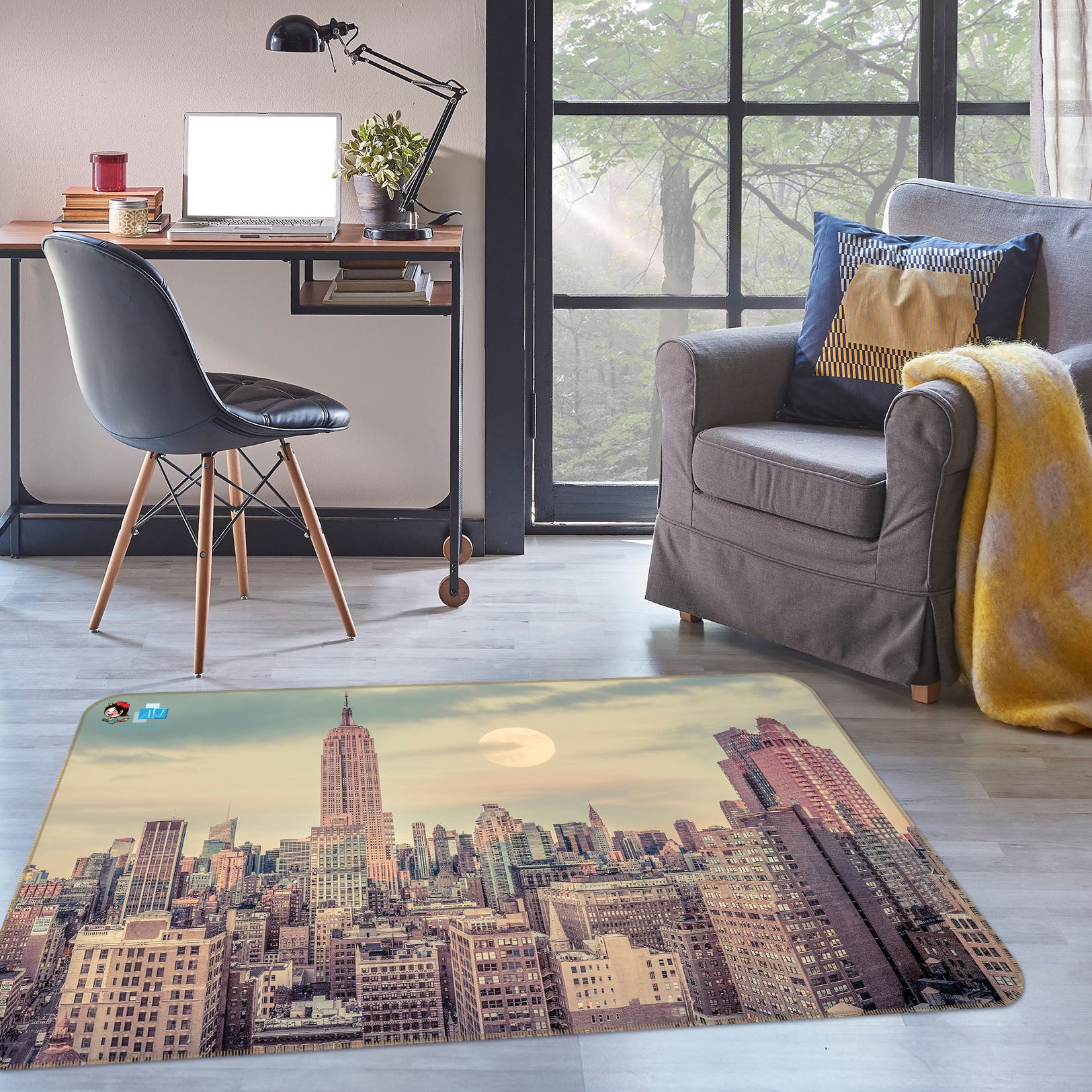 3D Tall Buildings 6718 Assaf Frank Rug Non Slip Rug Mat