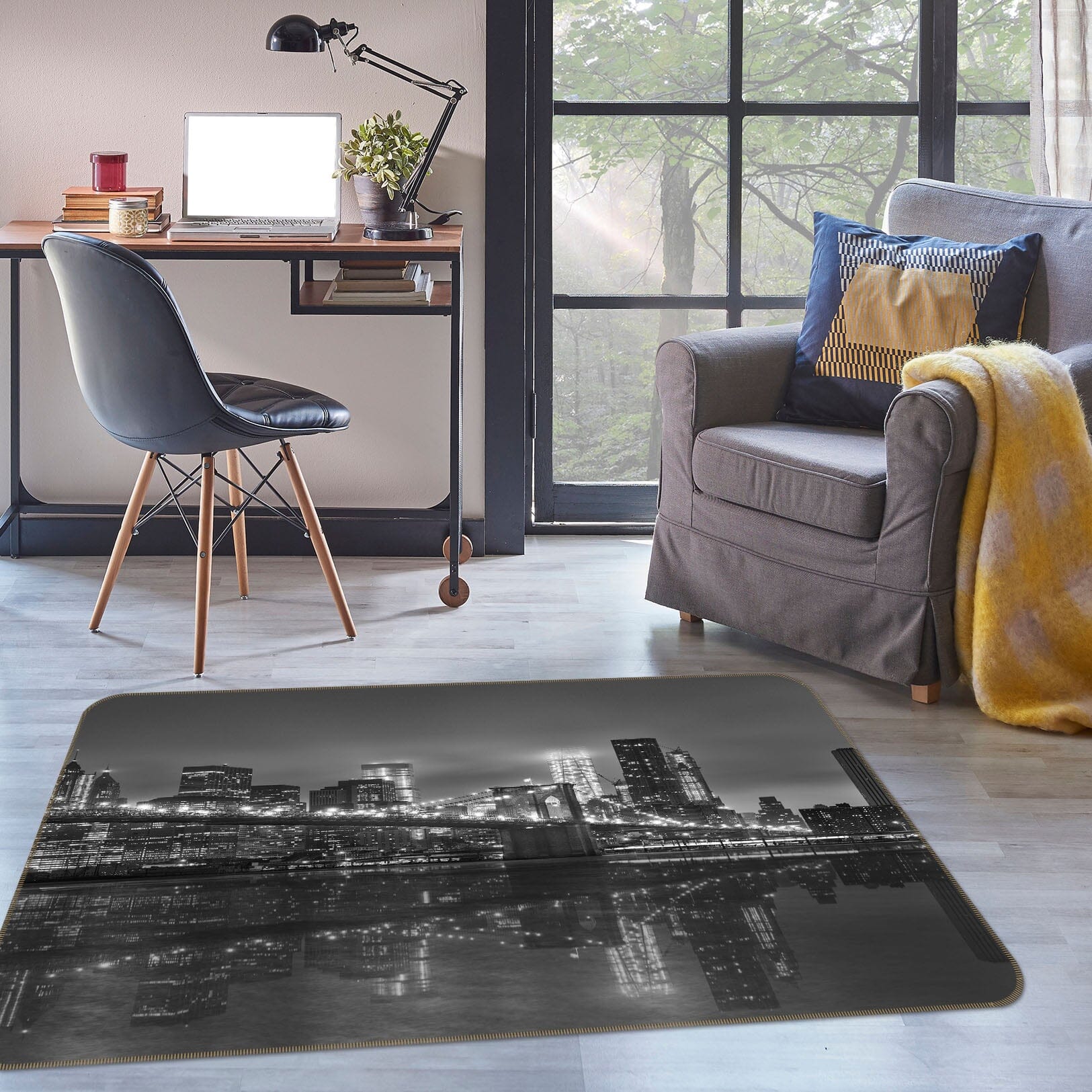 3D Grey City 1100 Marco Carmassi Rug Non Slip Rug Mat Mat AJ Creativity Home 