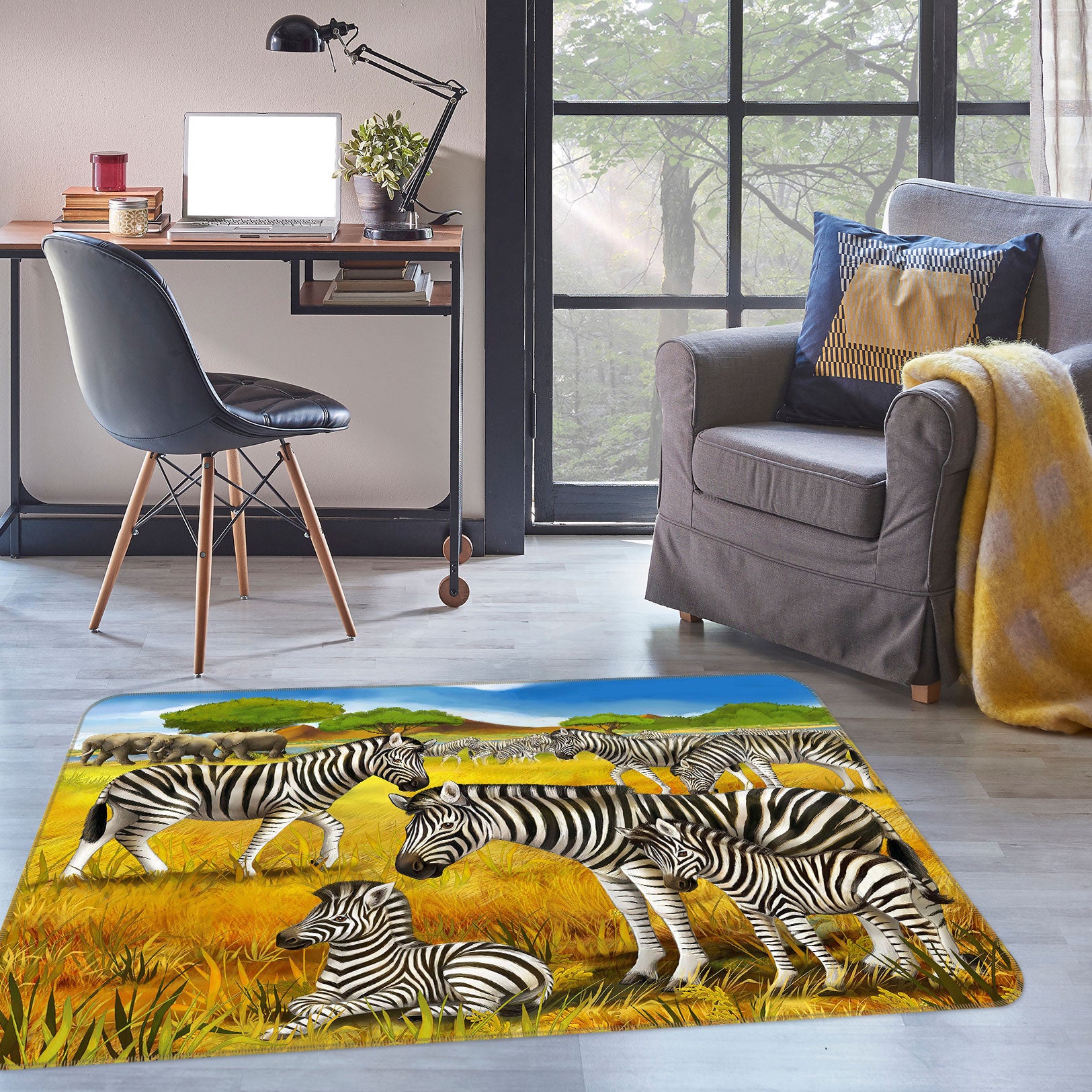 3D Zebra 77217 Non Slip Rug Mat