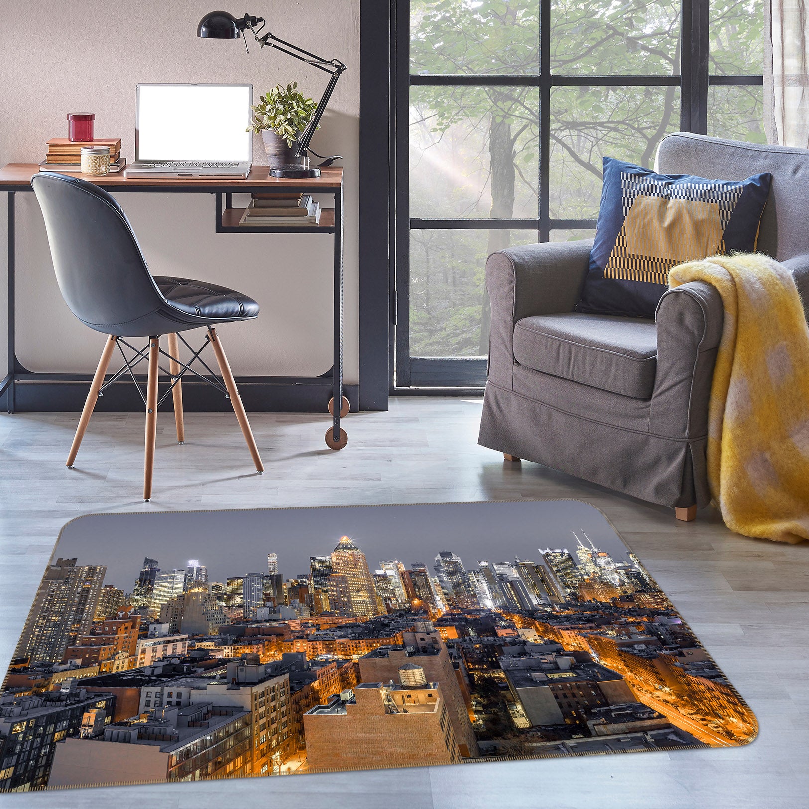 3D Night City 125 Assaf Frank Rug Non Slip Rug Mat