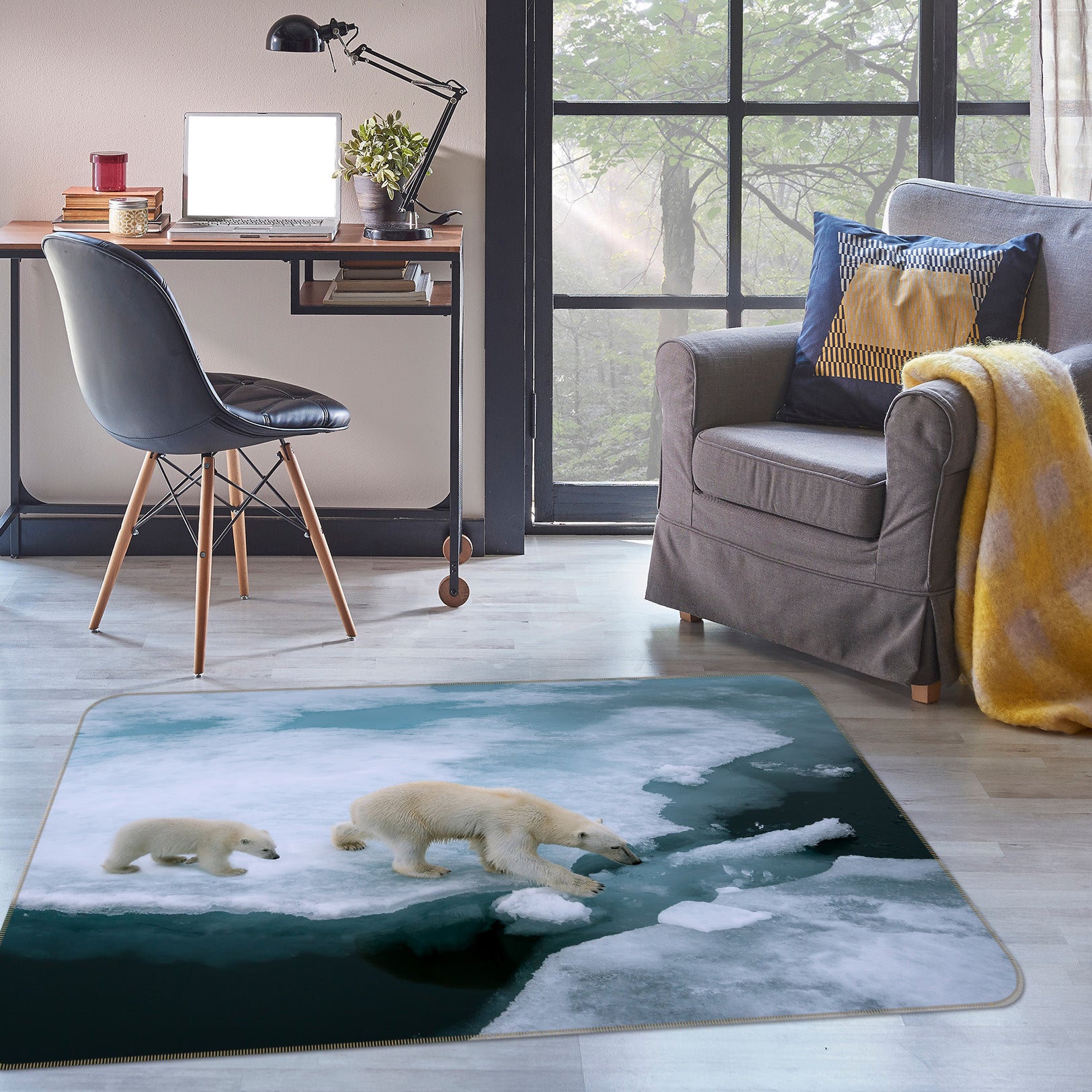 3D Polaris Glacier 38137 Animal Non Slip Rug Mat