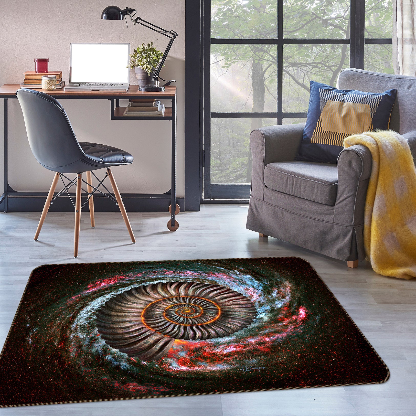 3D Color Vortex 83093 Jerry LoFaro Rug Non Slip Rug Mat