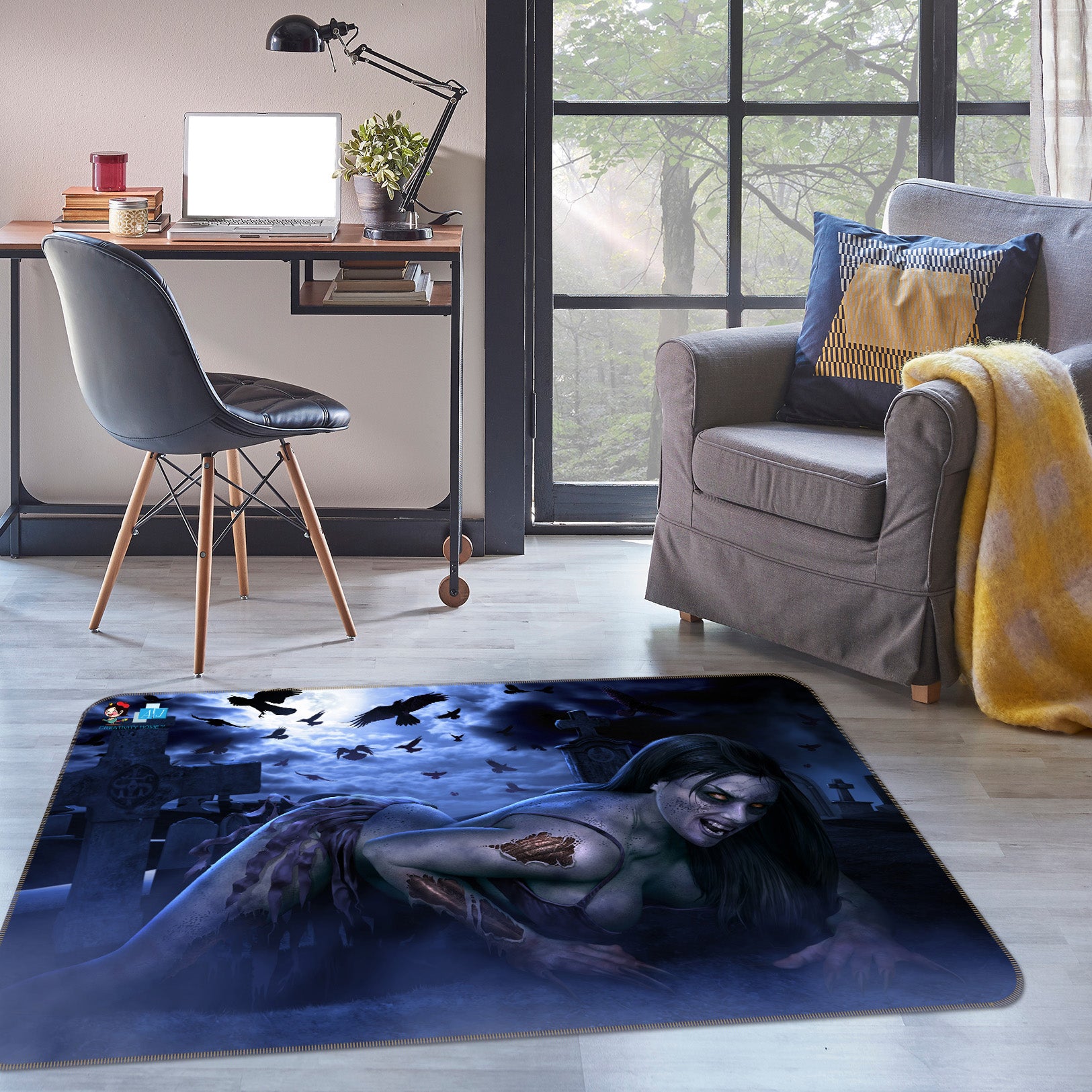 3D Woman 4110 Tom Wood Rug Non Slip Rug Mat