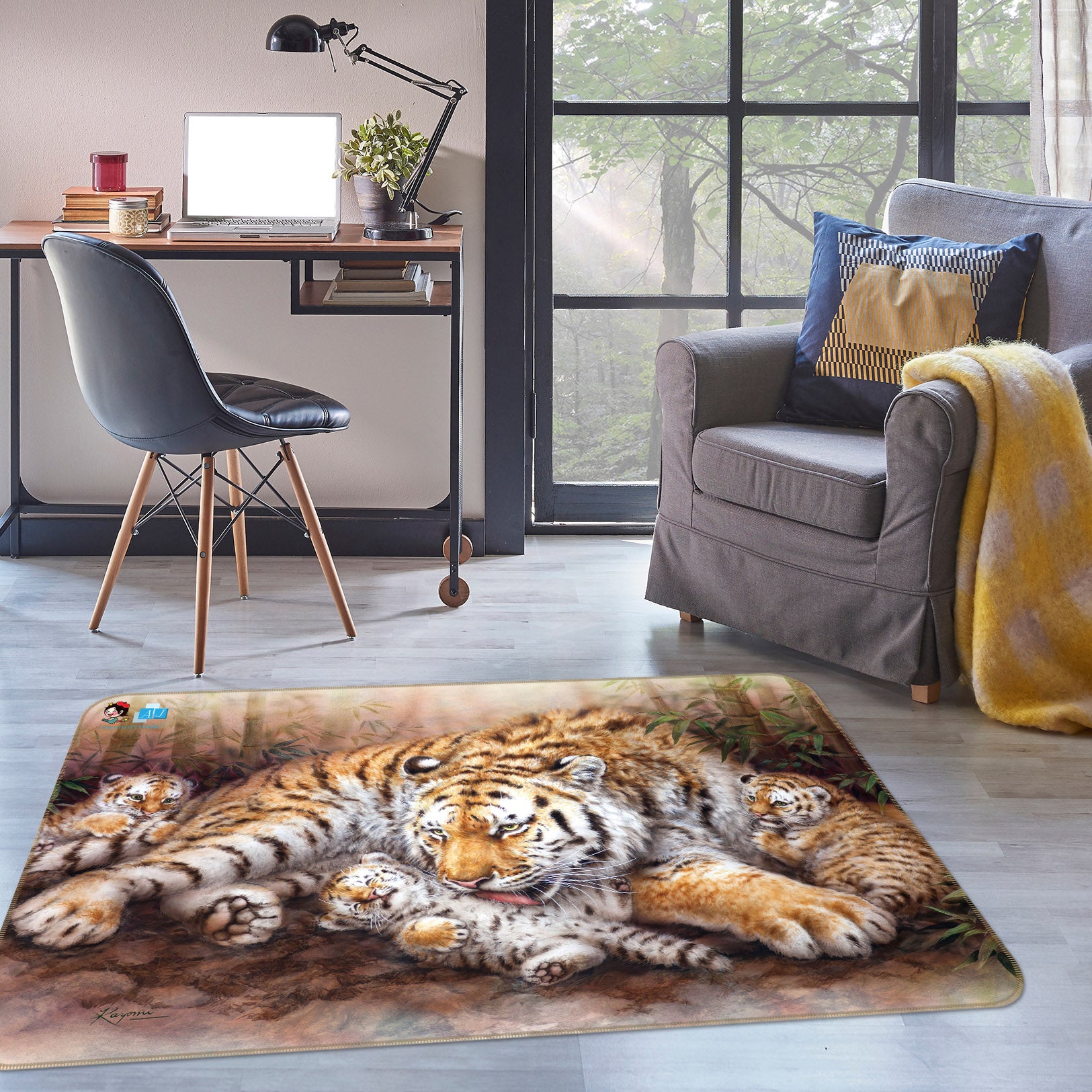 3D Baby Tiger 5641 Kayomi Harai Rug Non Slip Rug Mat