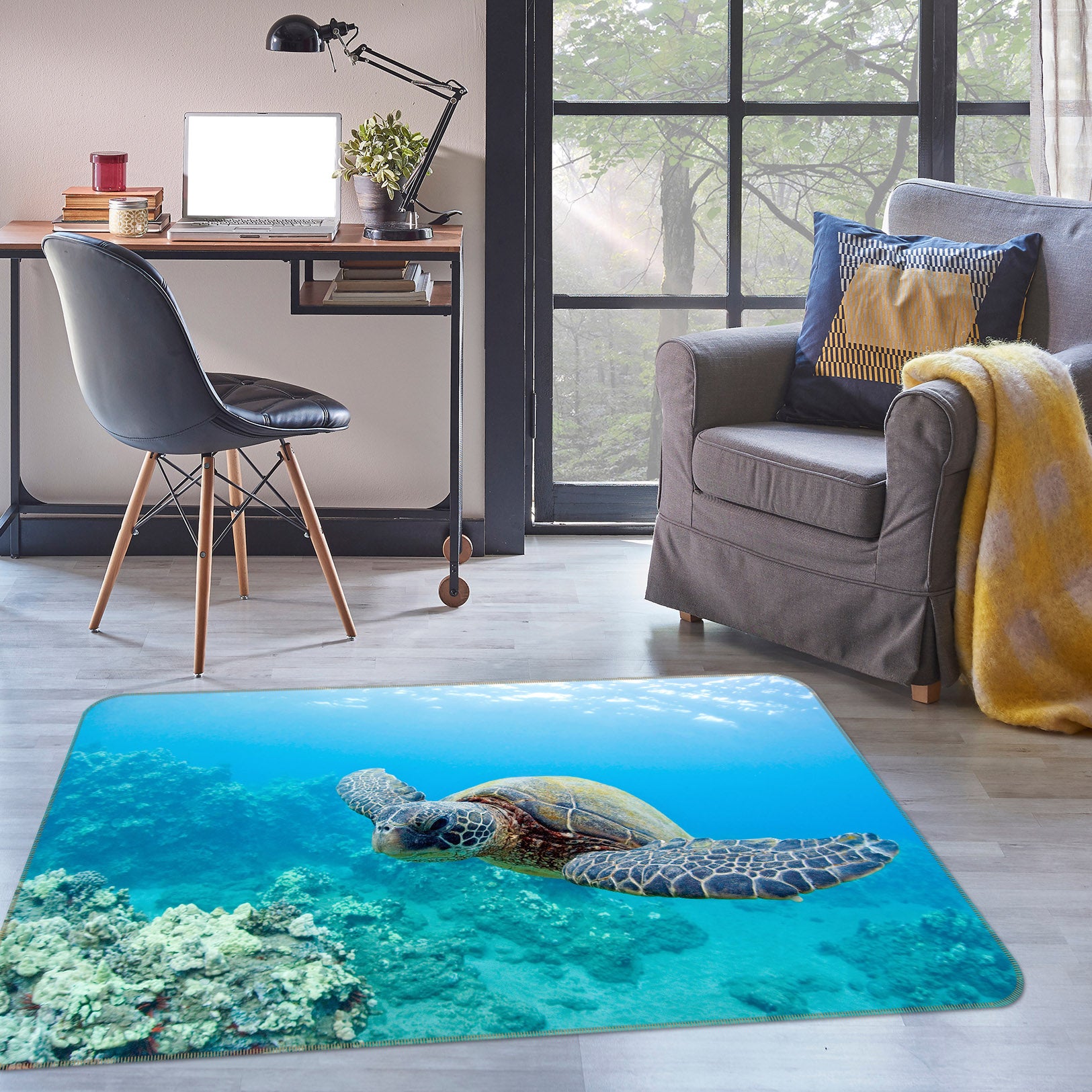 3D Sea Turtle 38121 Animal Non Slip Rug Mat