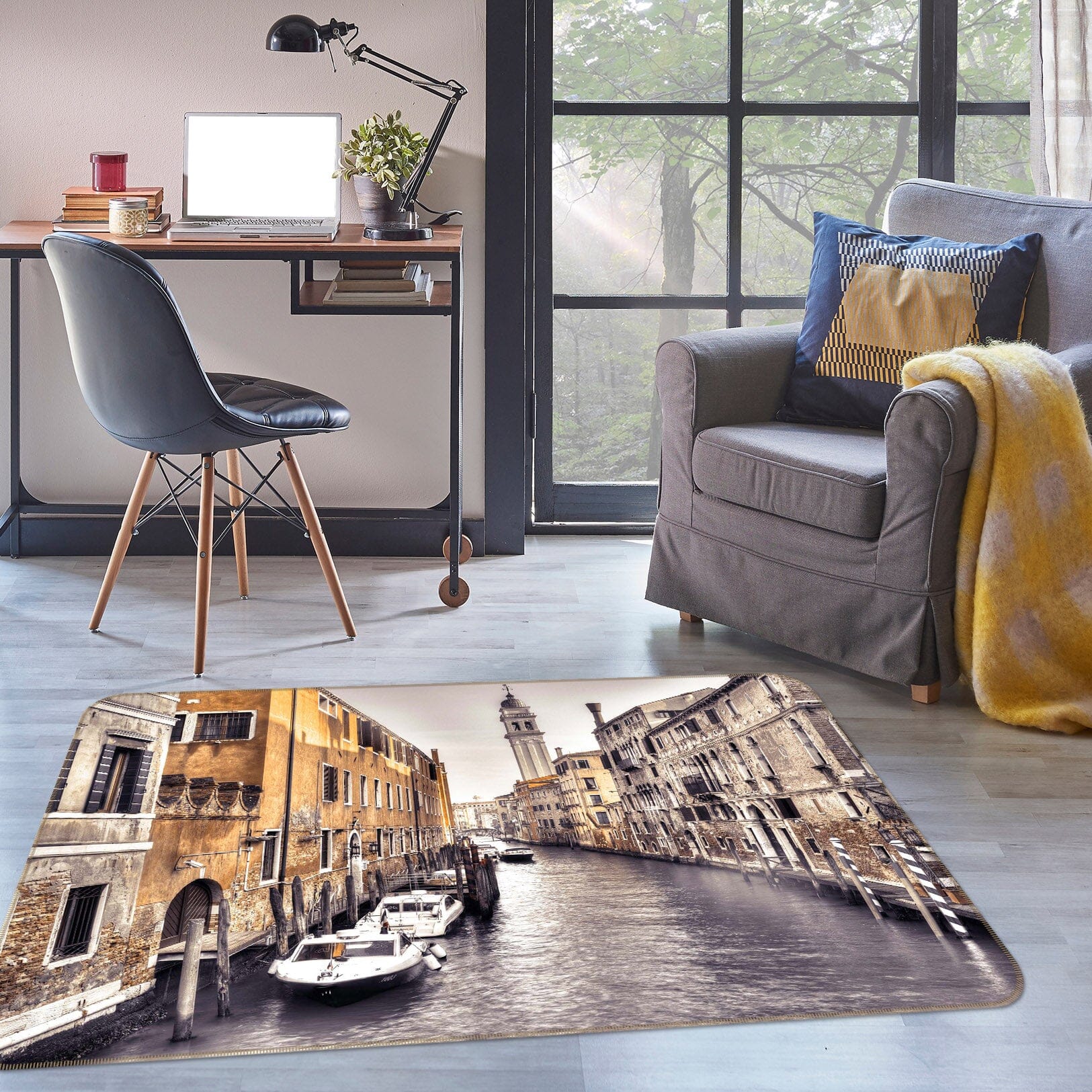 3D Venice River 1004 Assaf Frank Rug Non Slip Rug Mat Mat AJ Creativity Home 