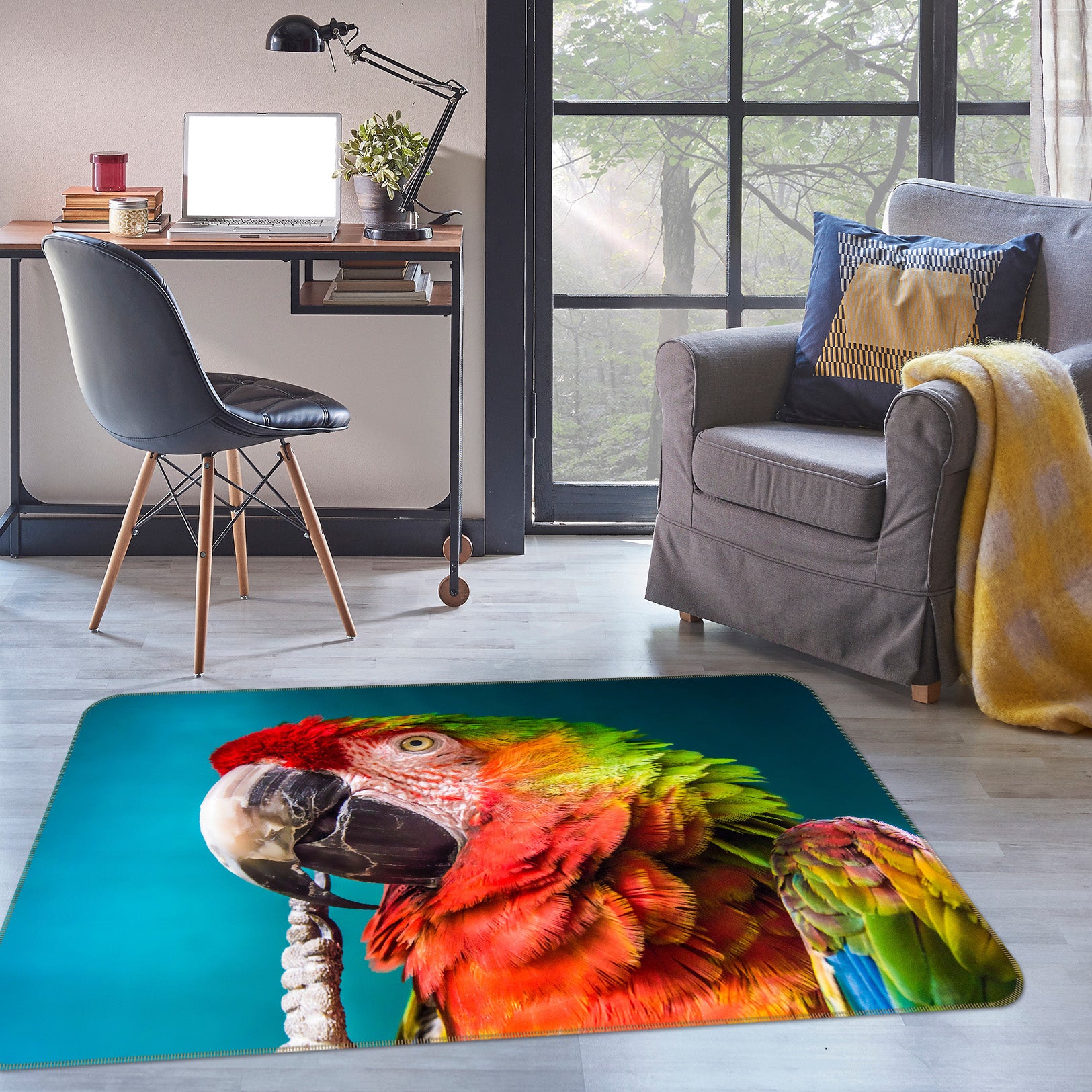 3D Parrot 68200 Animal Non Slip Rug Mat