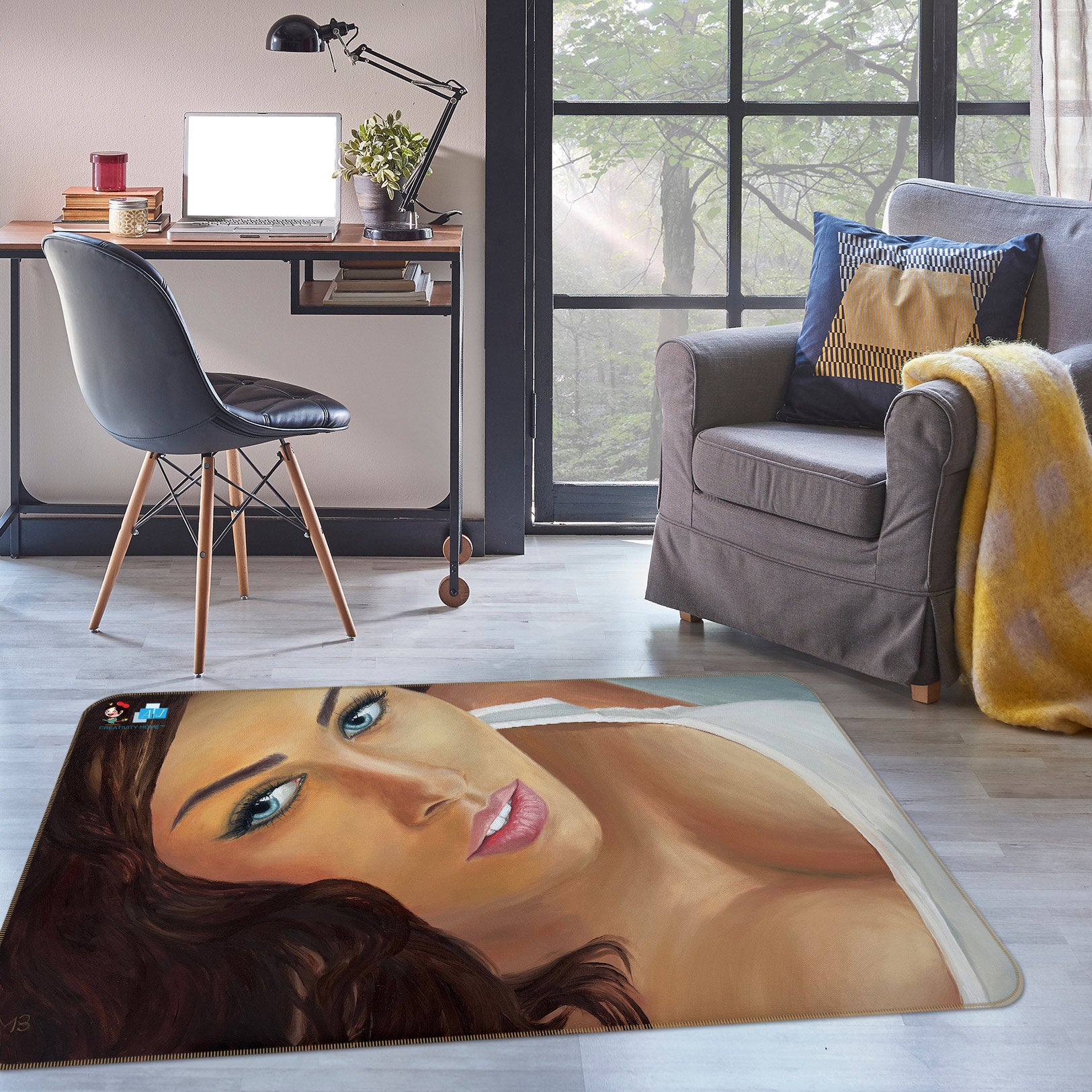 3D Beauty Woman Painting 9702 Marina Zotova Rug Non Slip Rug Mat