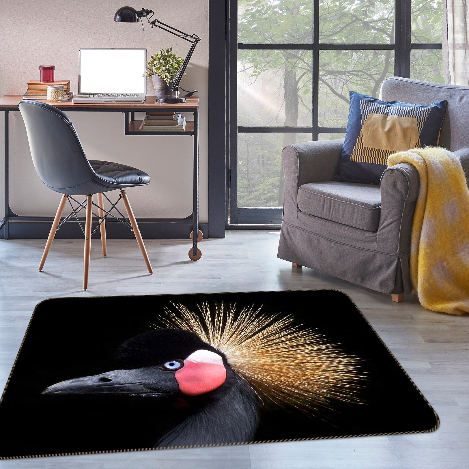 3D Crown Crane 69014 Animal Non Slip Rug Mat