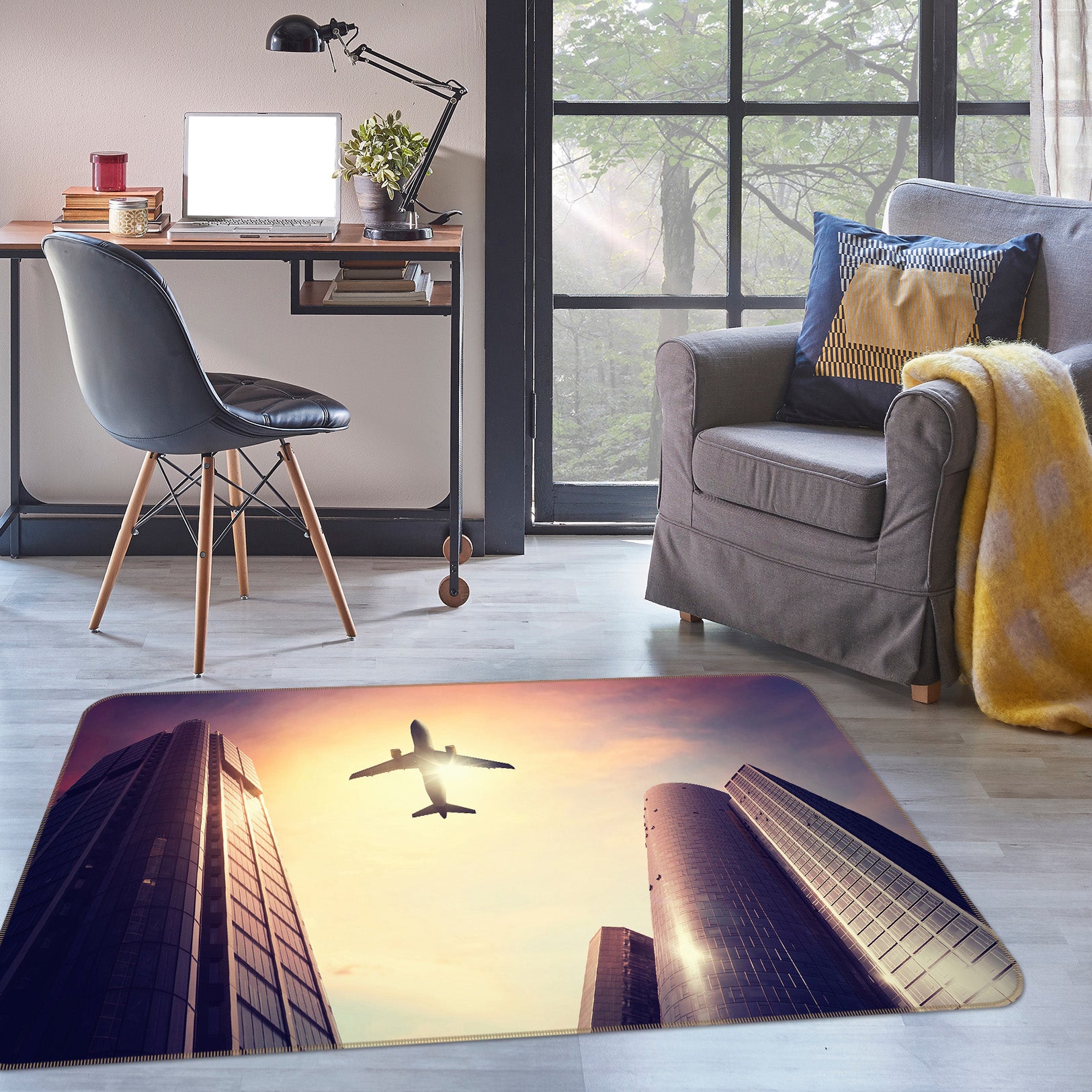 3D Tall Building Aircraft 68094 Vehicle Non Slip Rug Mat