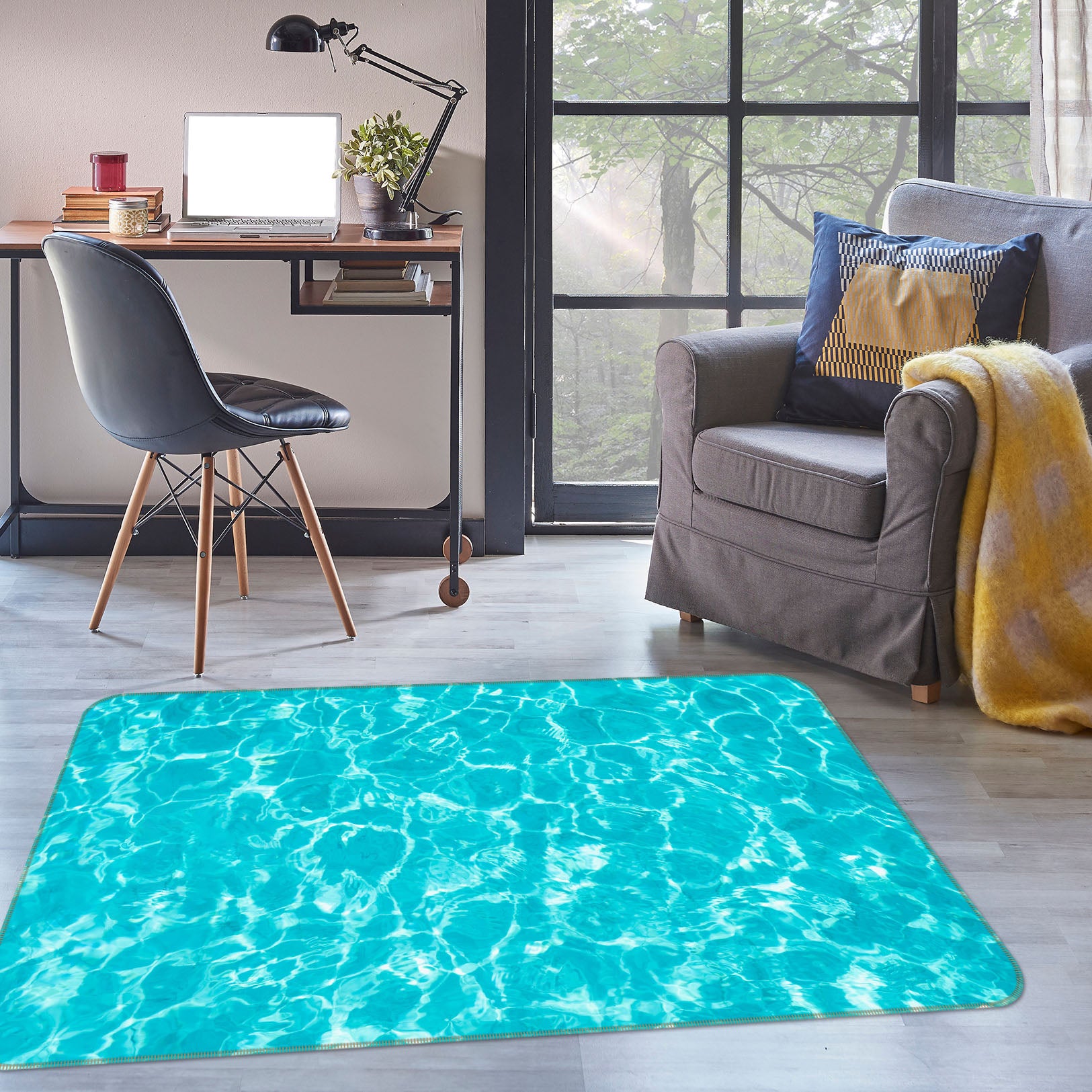 3D Water Ripple 34181 Non Slip Rug Mat