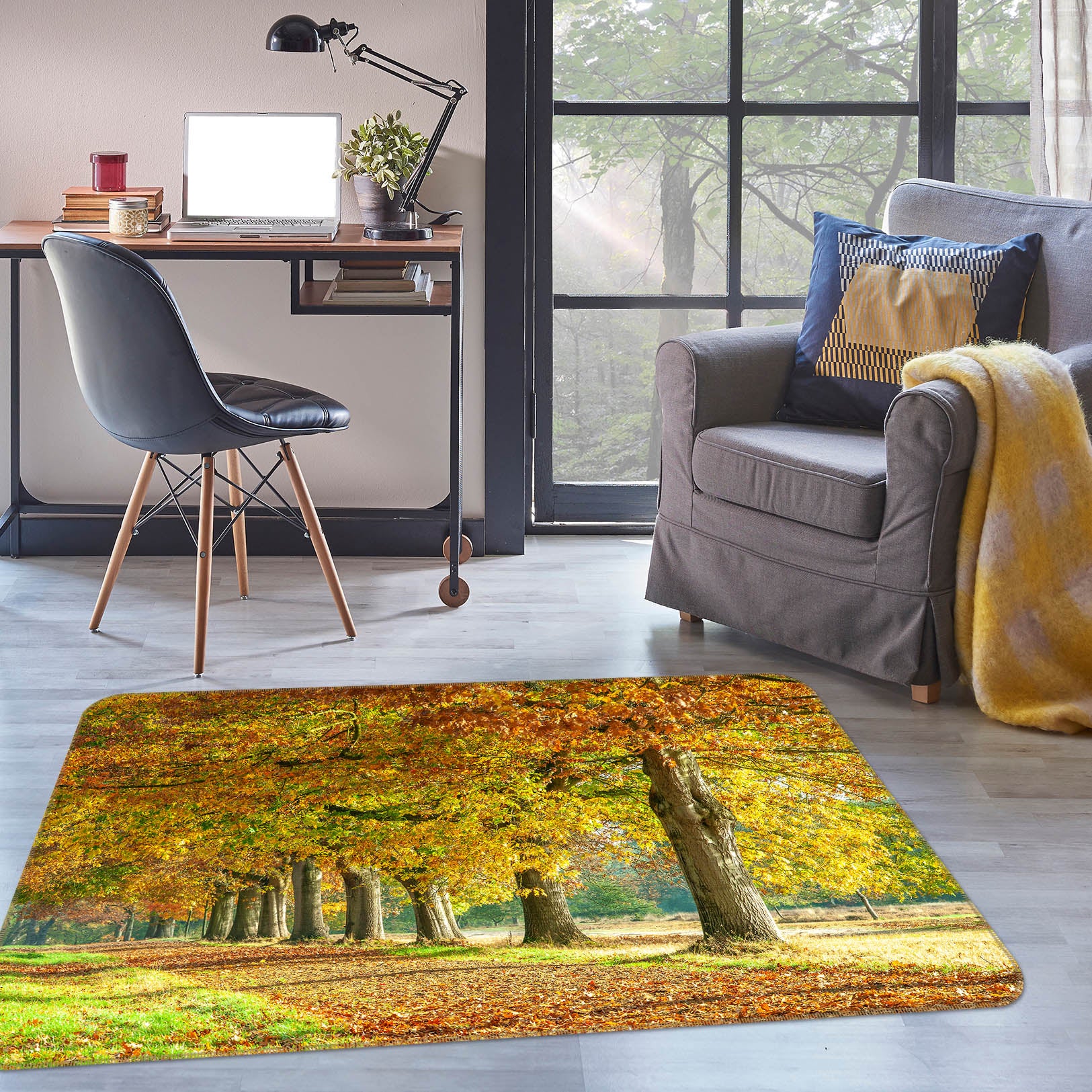 3D Trees 83196 Assaf Frank Rug Non Slip Rug Mat