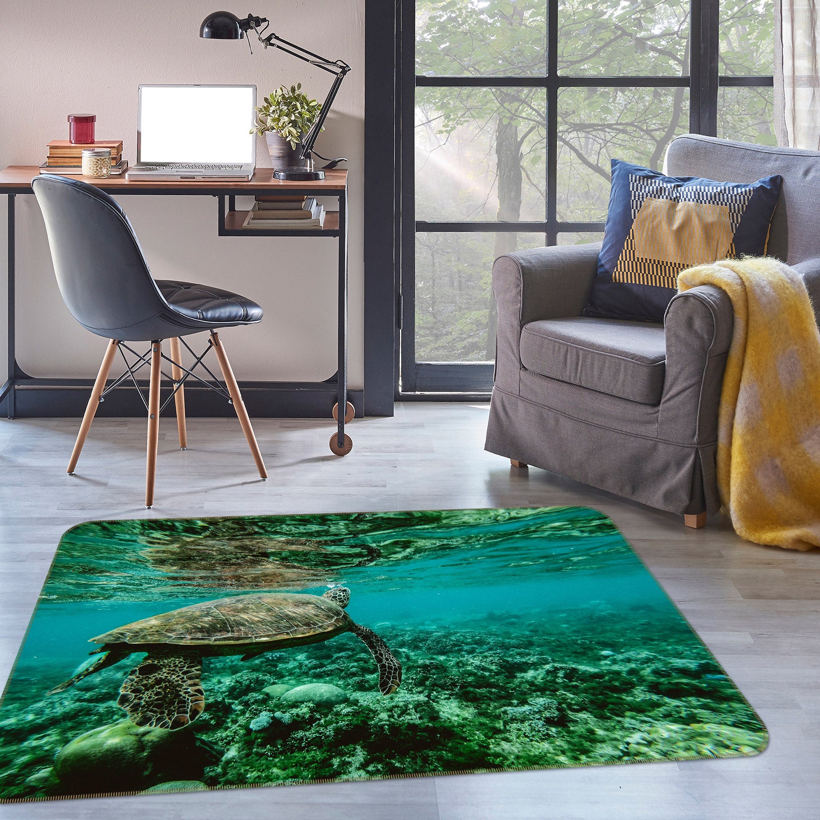 3D Sea Turtle 38155 Animal Non Slip Rug Mat