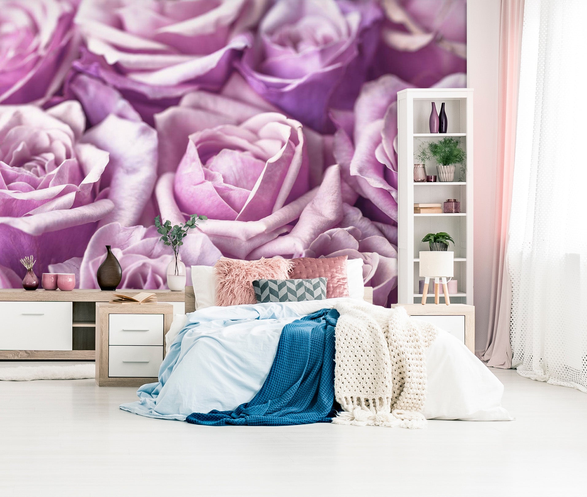 3D Purple Rose 004 Assaf Frank Wall Mural Wall Murals