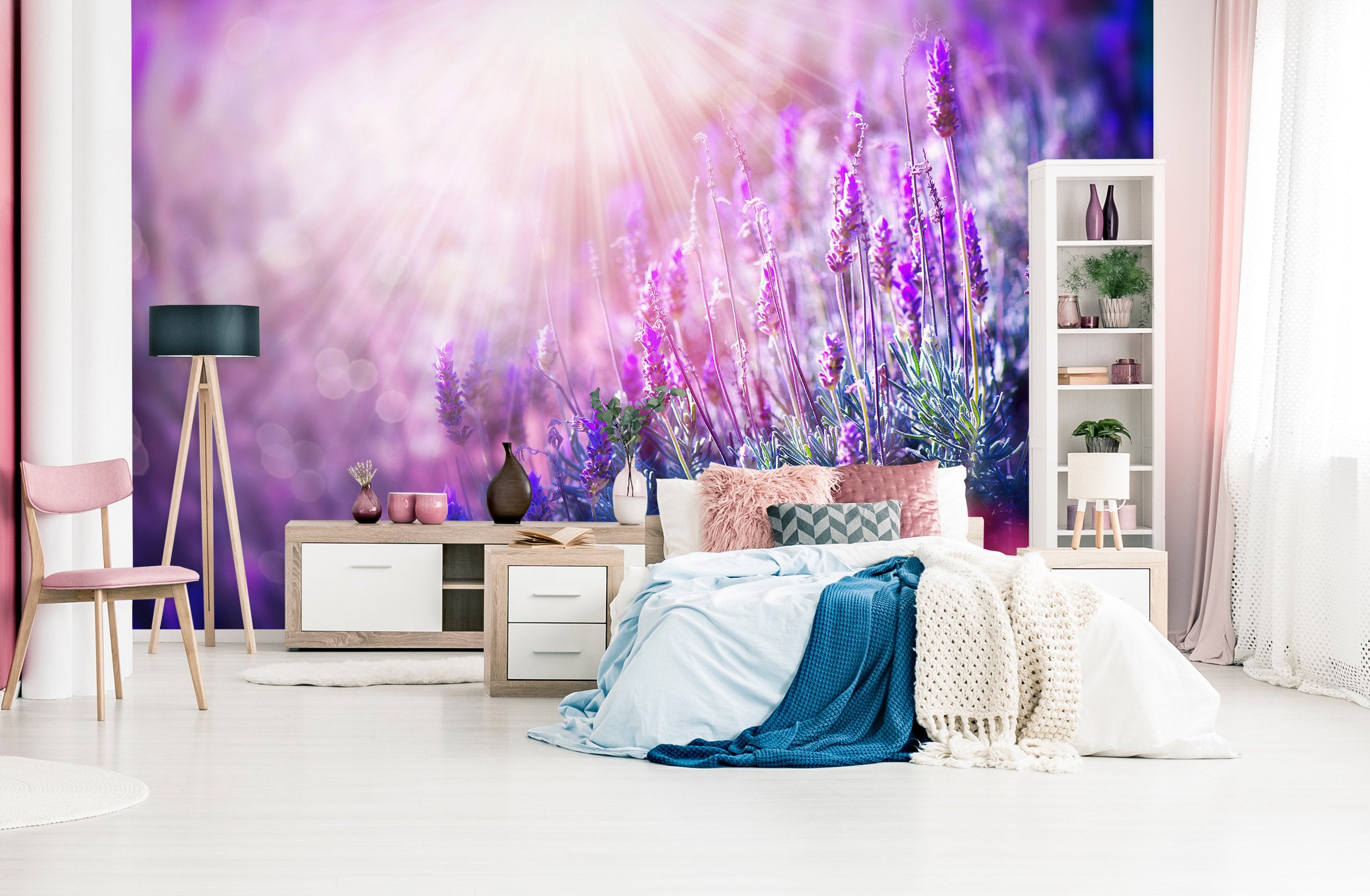 3D Sun lavender 1105 Wall Murals