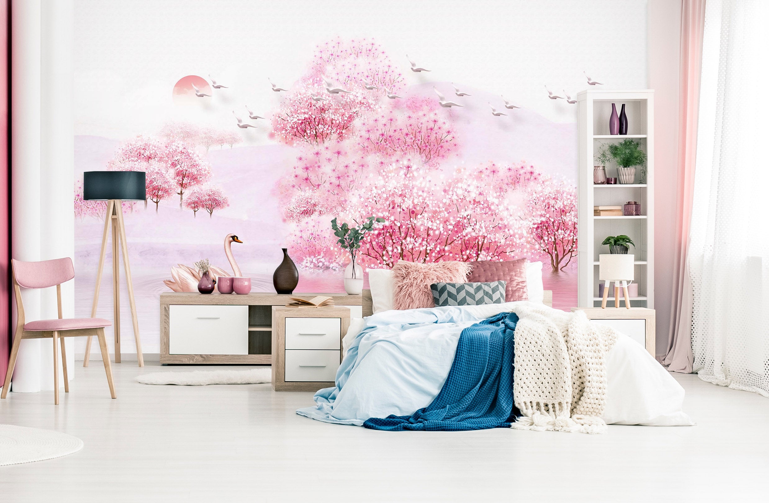 3D Pink World 2062 Wall Murals