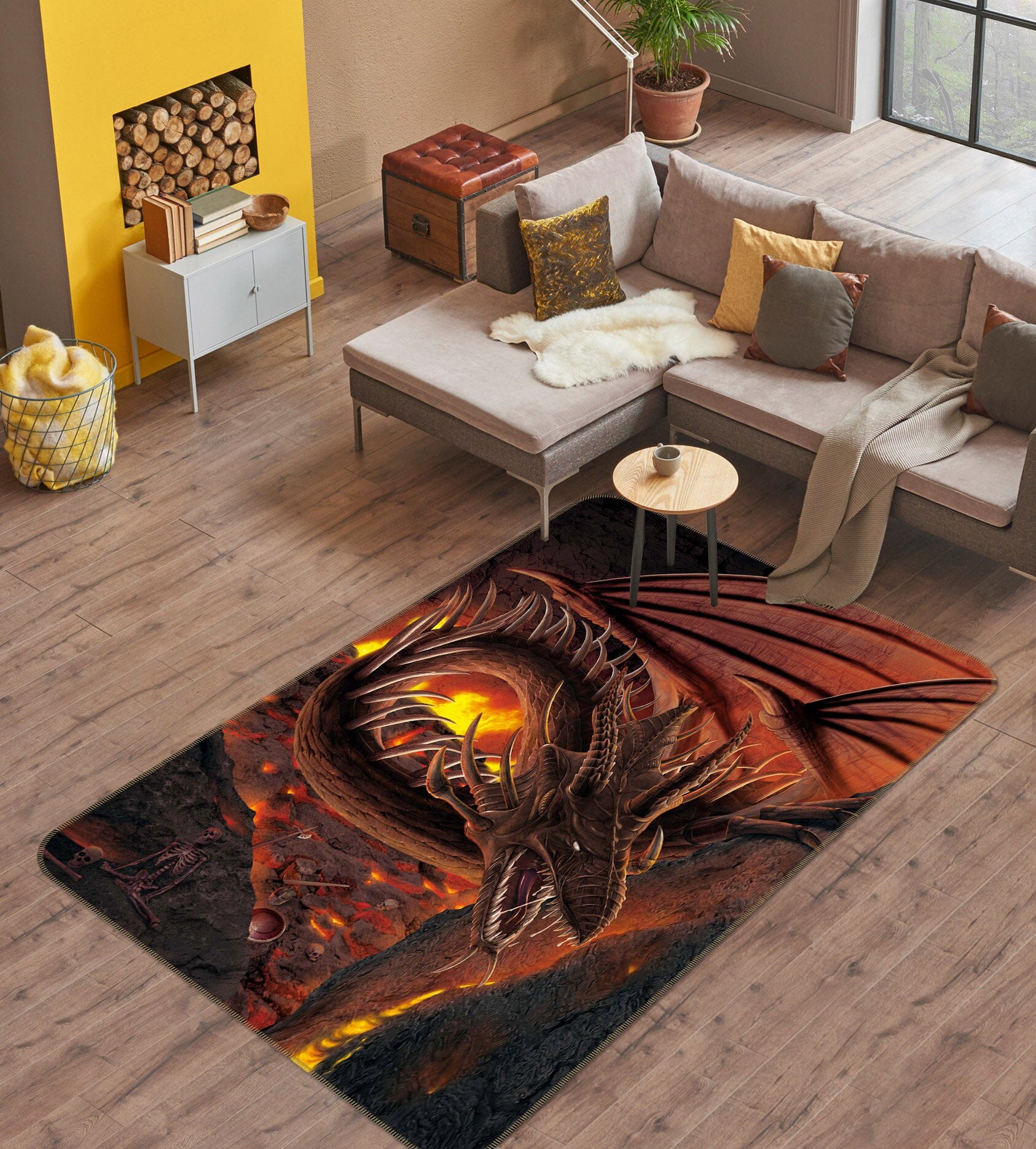 3D HellFire Dragon 1041 Vincent Hie Rug Non Slip Rug Mat Mat AJ Creativity Home 