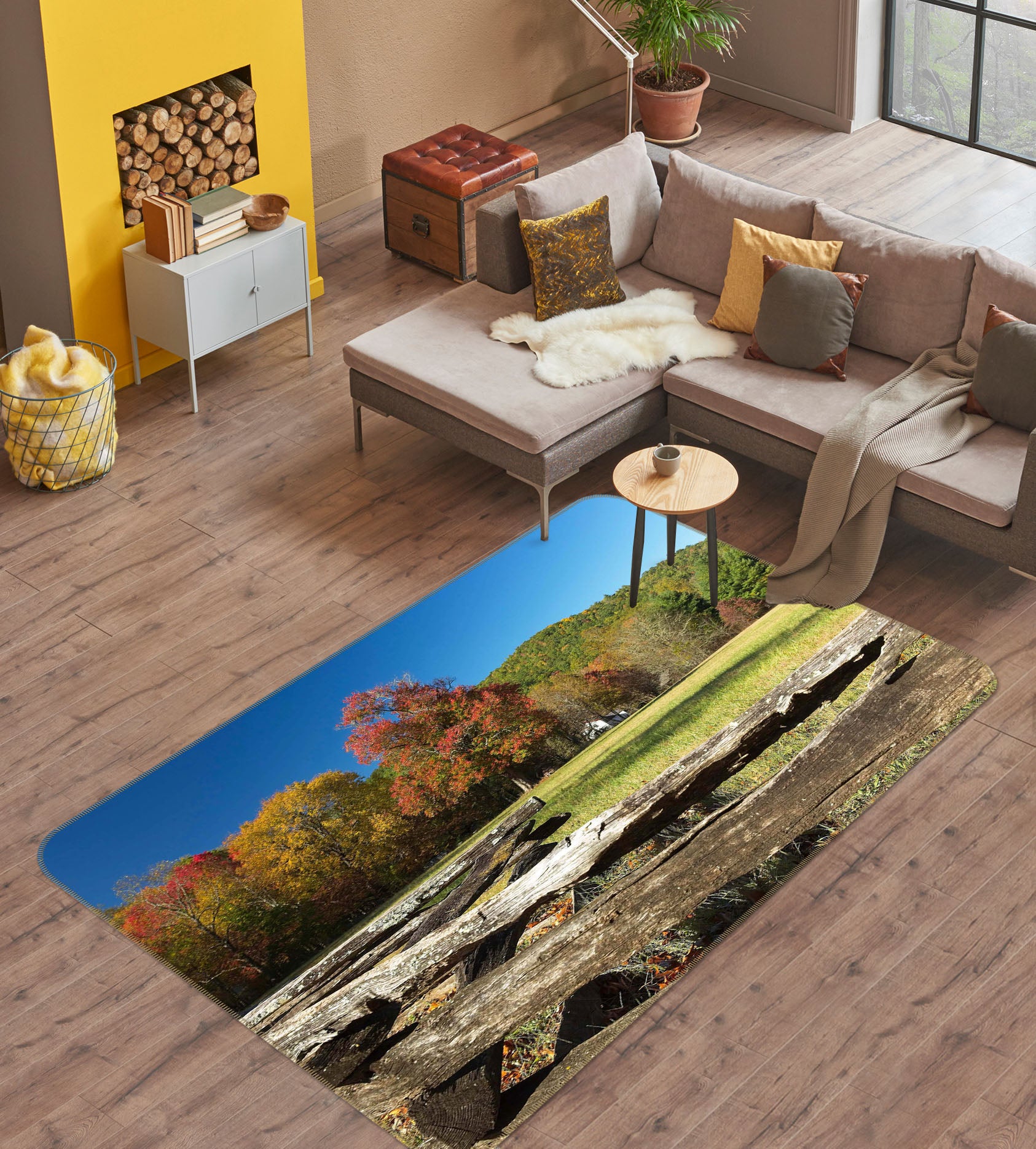 3D Trees Grass 84076 Kathy Barefield Rug Non Slip Rug Mat