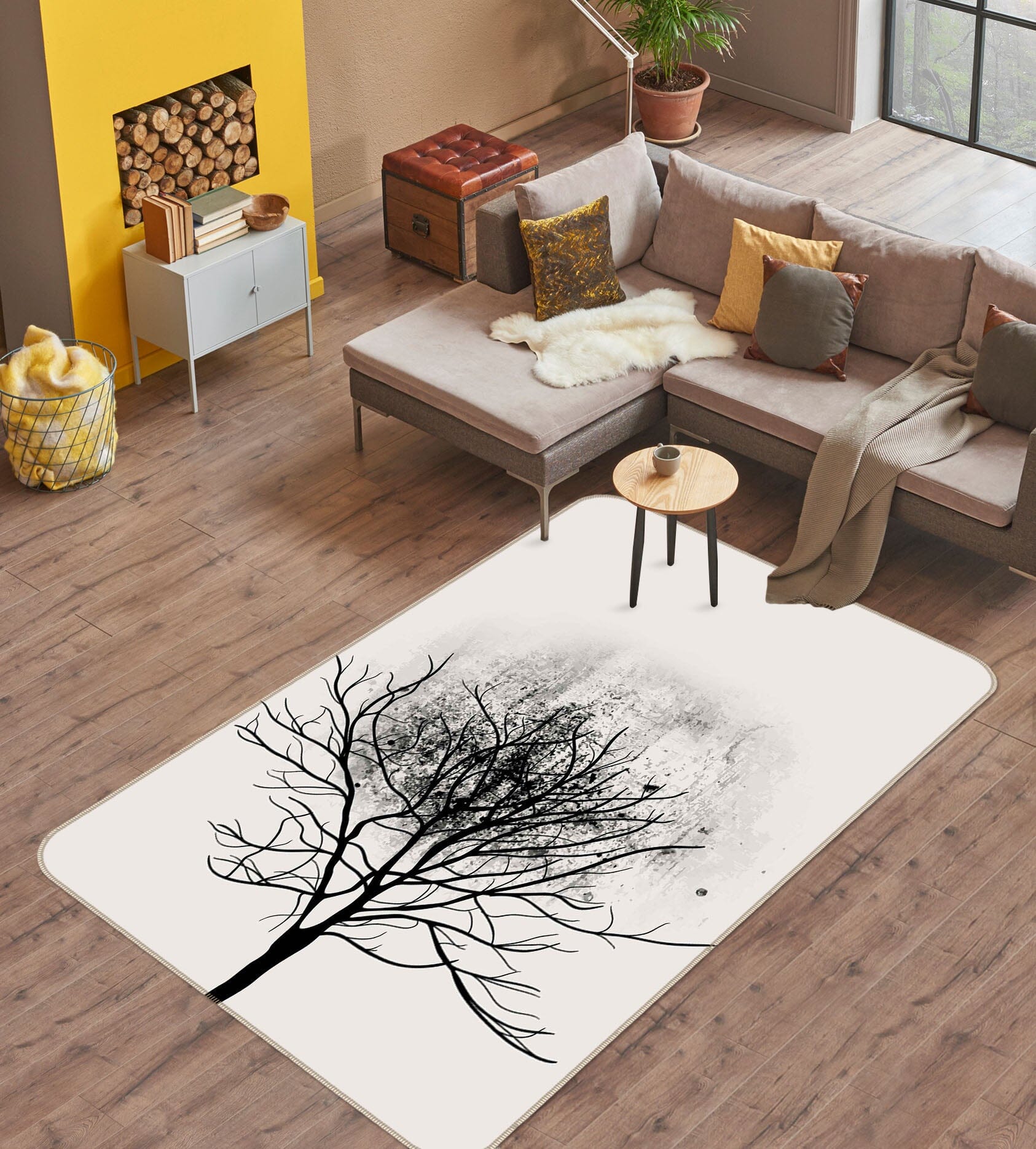 3D Dead Branch 1023 Boris Draschoff Rug Non Slip Rug Mat Mat AJ Creativity Home 