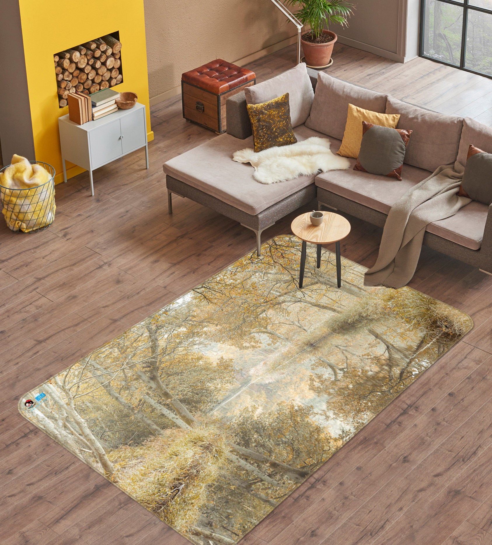 3D Autumn Tree 6746 Assaf Frank Rug Non Slip Rug Mat