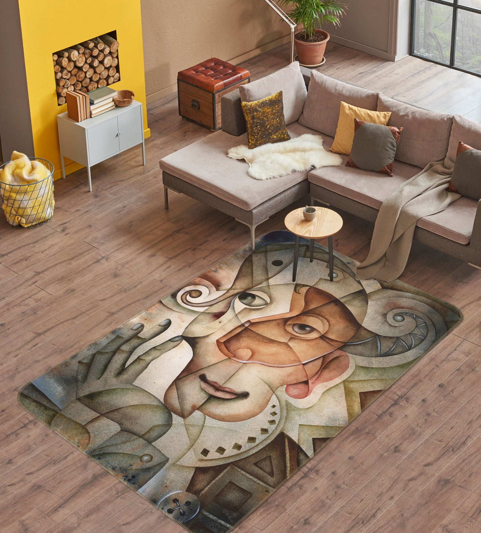 3D Abstract Portrait 33200 Non Slip Rug Mat