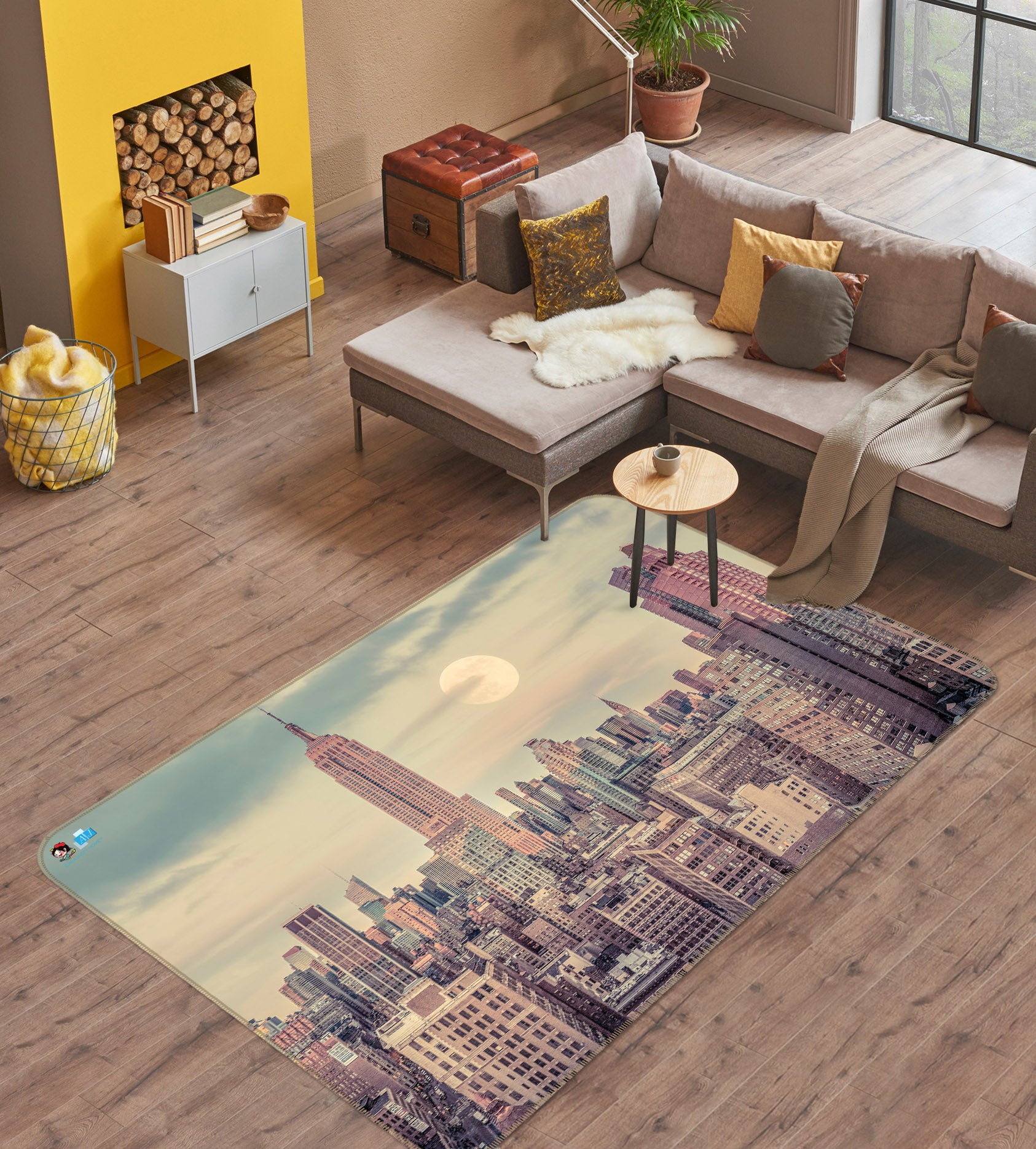 3D Tall Buildings 6718 Assaf Frank Rug Non Slip Rug Mat