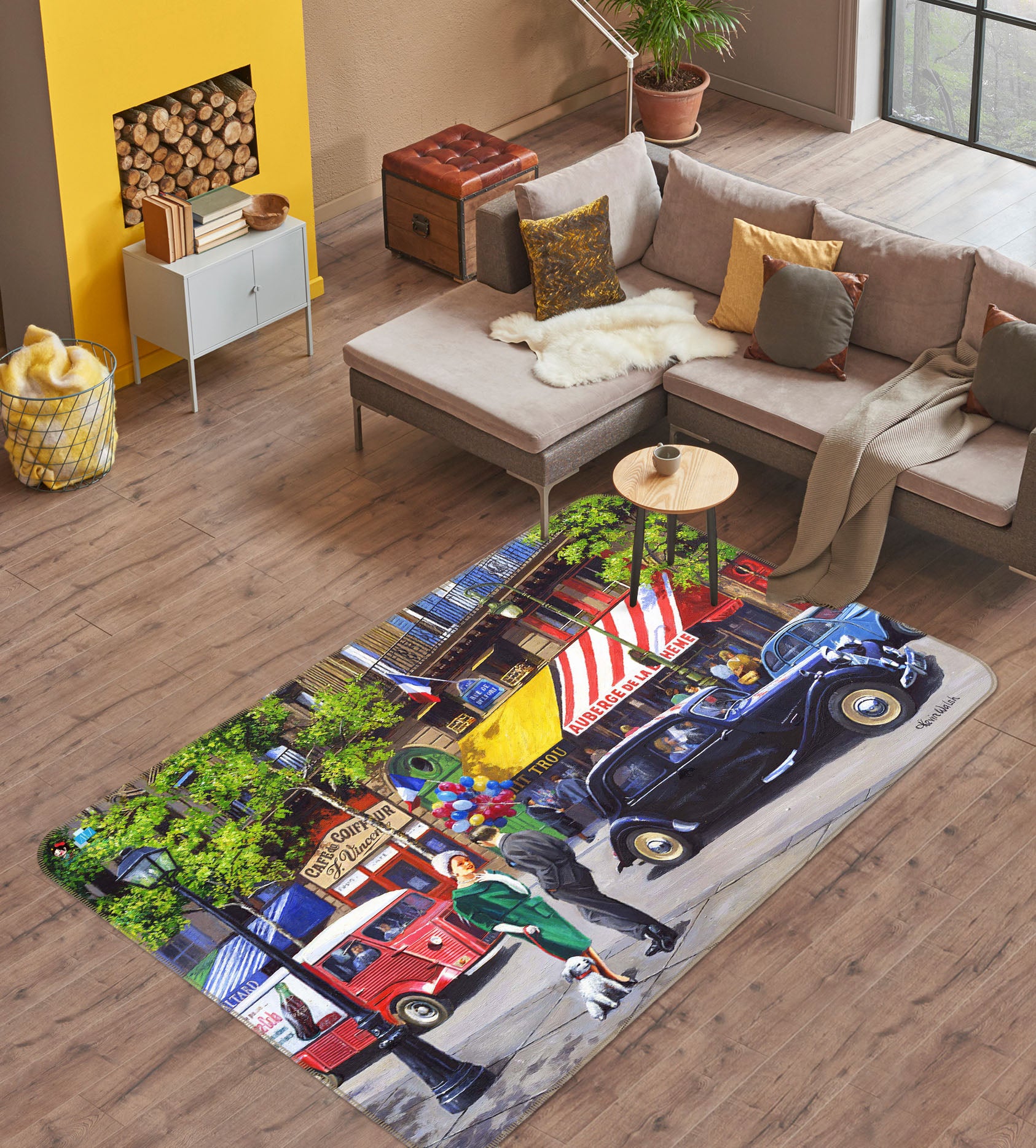 3D Street Car 015 Kevin Walsh Rug Non Slip Rug Mat