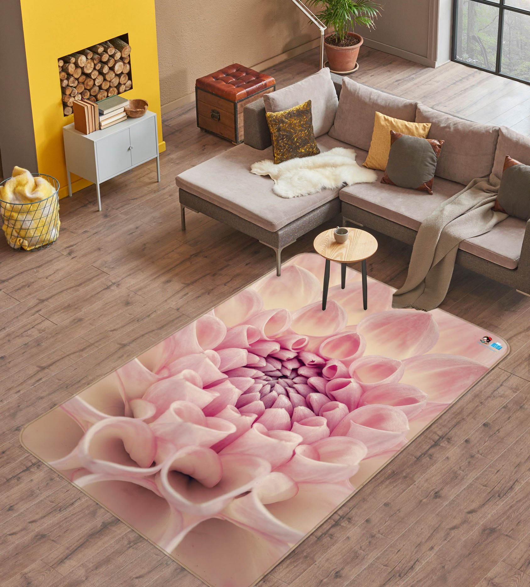 3D Beautiful Chrysanthemum 6728 Assaf Frank Rug Non Slip Rug Mat