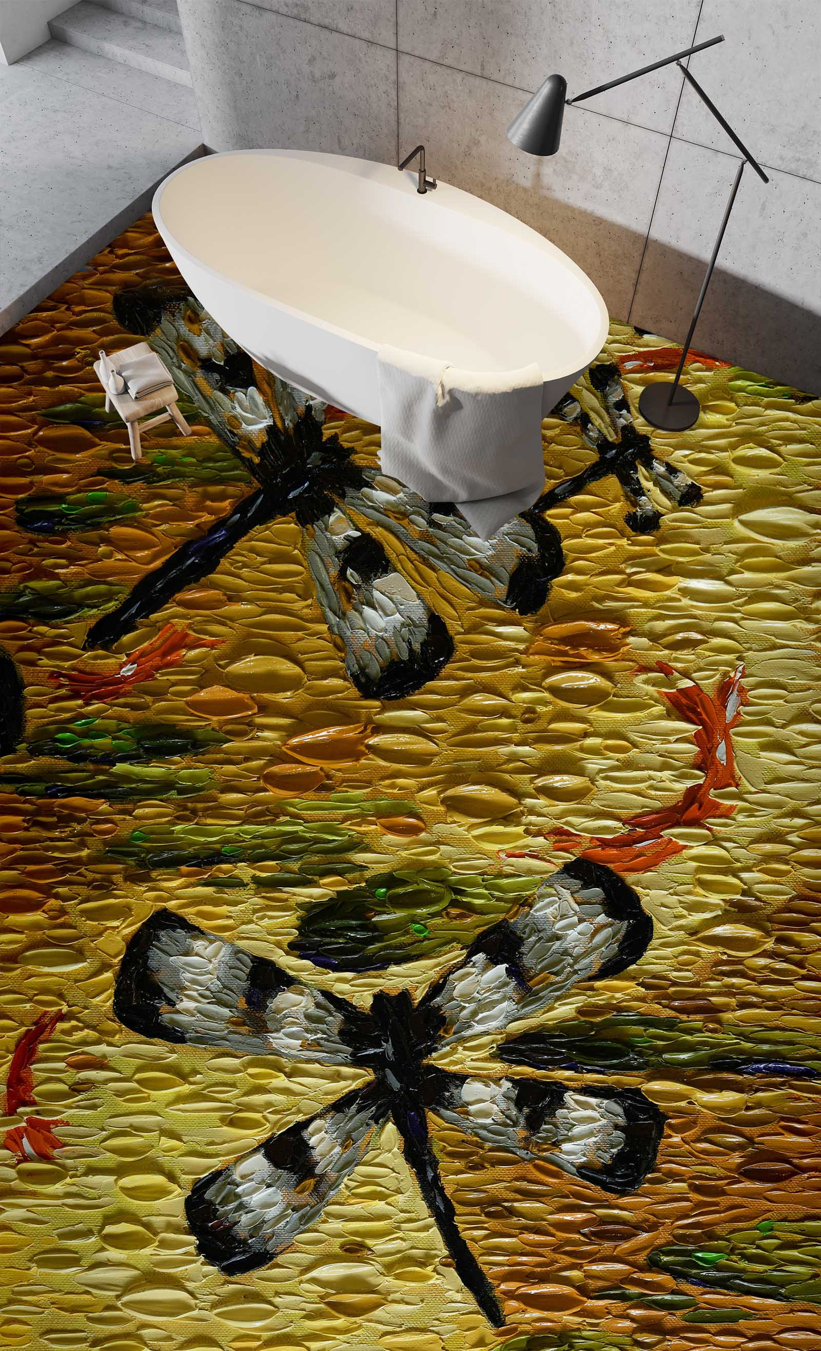 3D Dragonfly 102182 Dena Tollefson Floor Mural