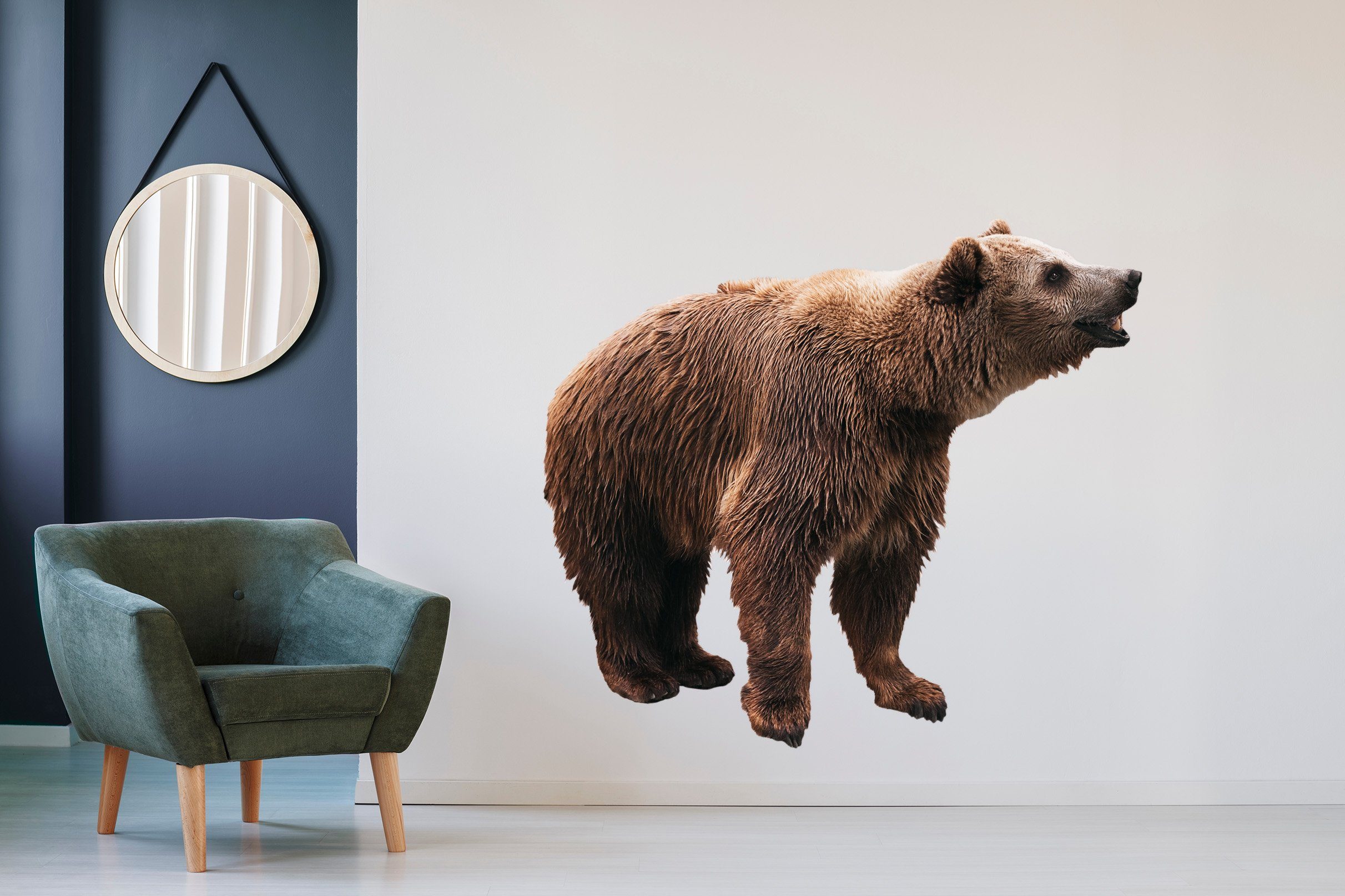 3D Brown Bear Screaming 112 Animals Wall Stickers Wallpaper AJ Wallpaper 