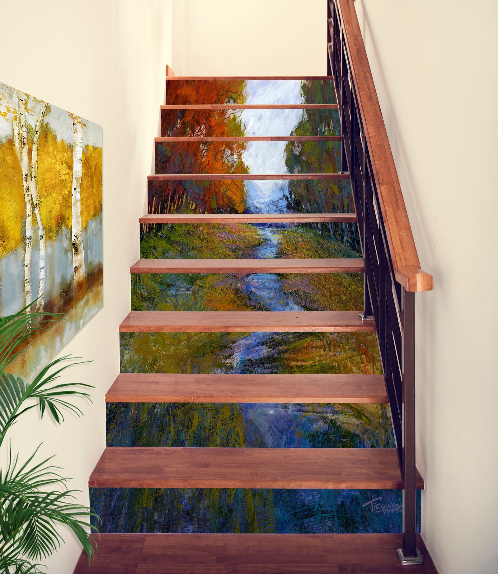 3D River Meadow Trees 104224 Michael Tienhaara Stair Risers