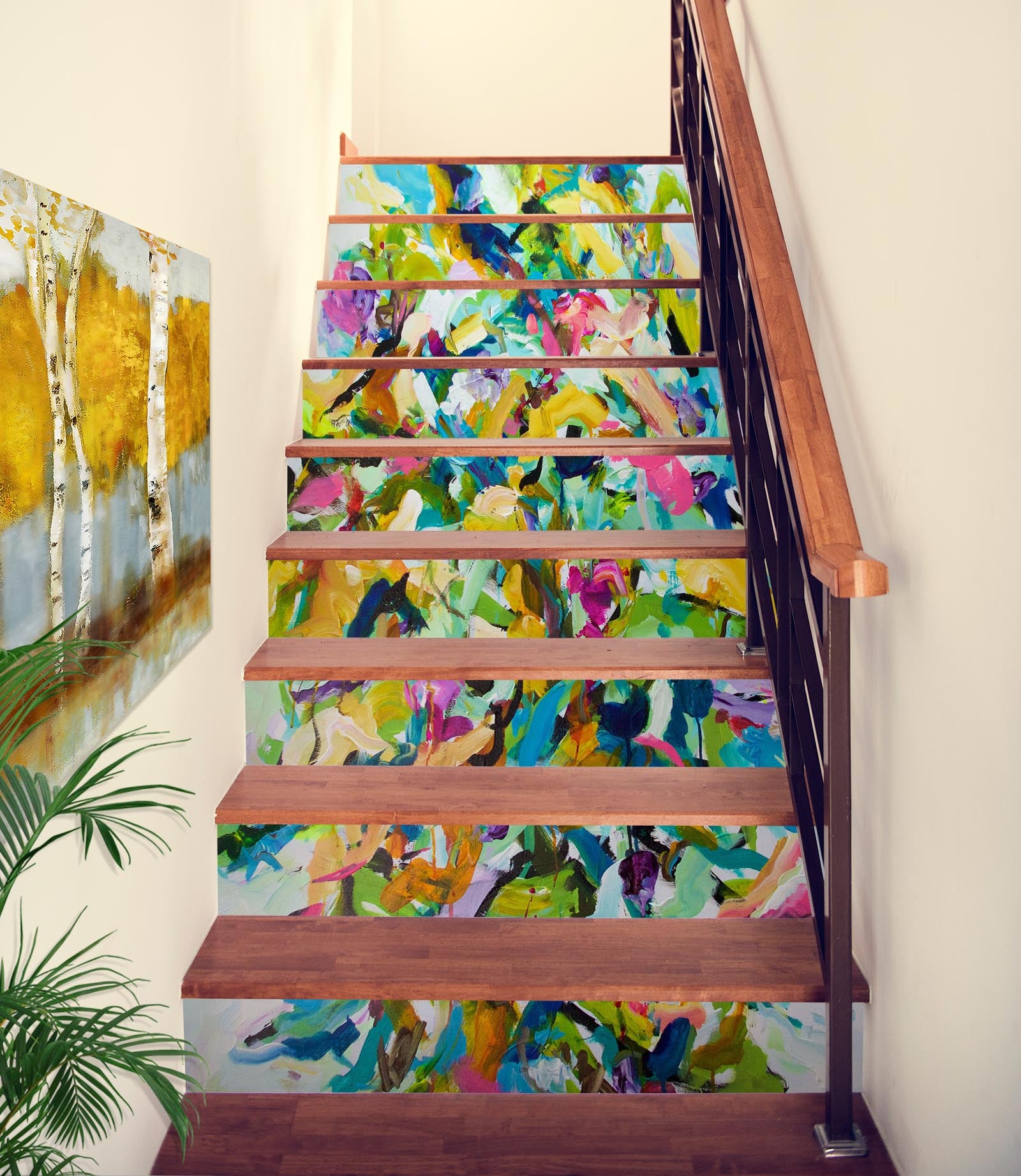 3D Colorful Paint Pattern 96134 Allan P. Friedlander Stair Risers