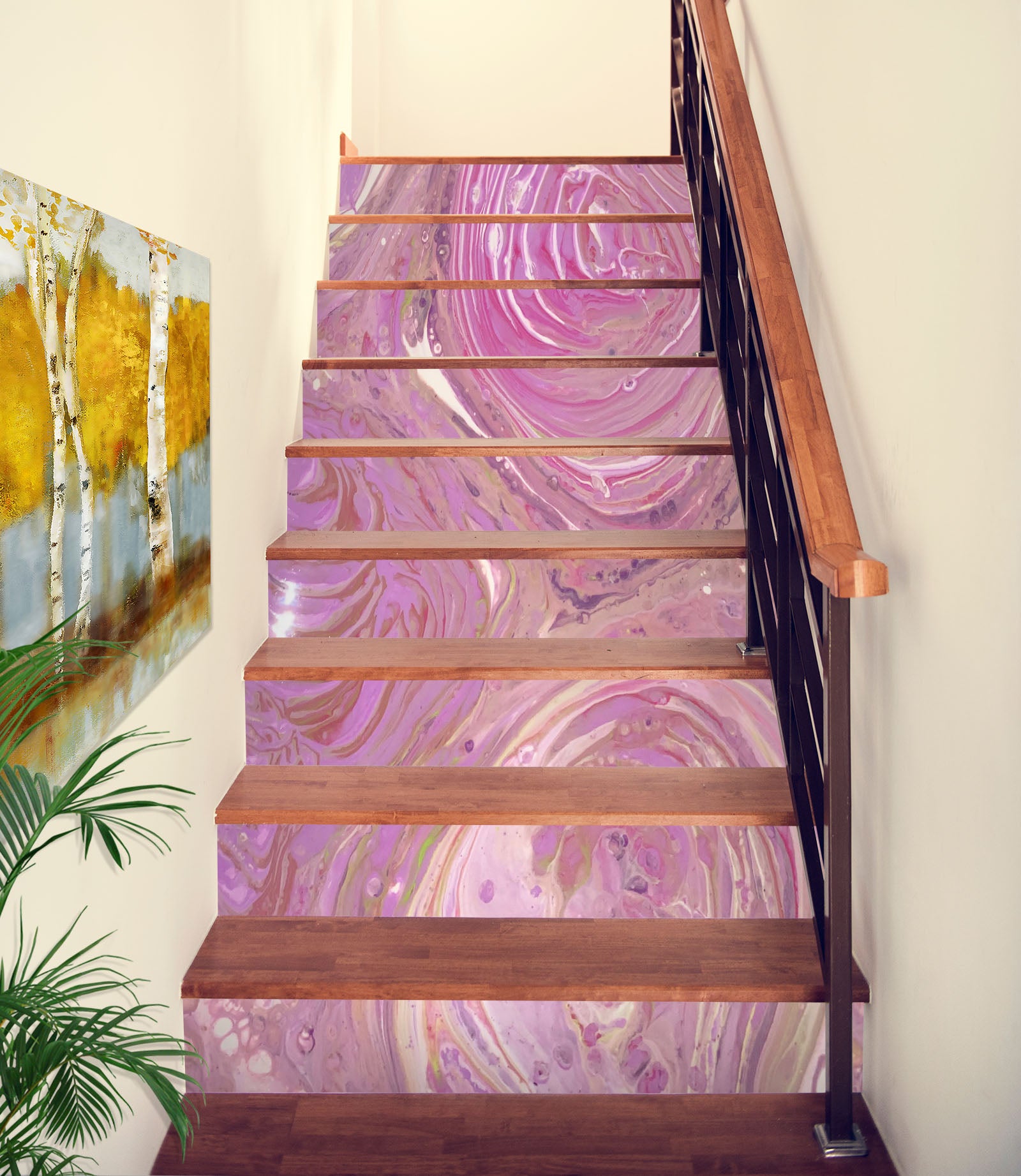 3D Pink Texture 90194 Valerie Latrice Stair Risers