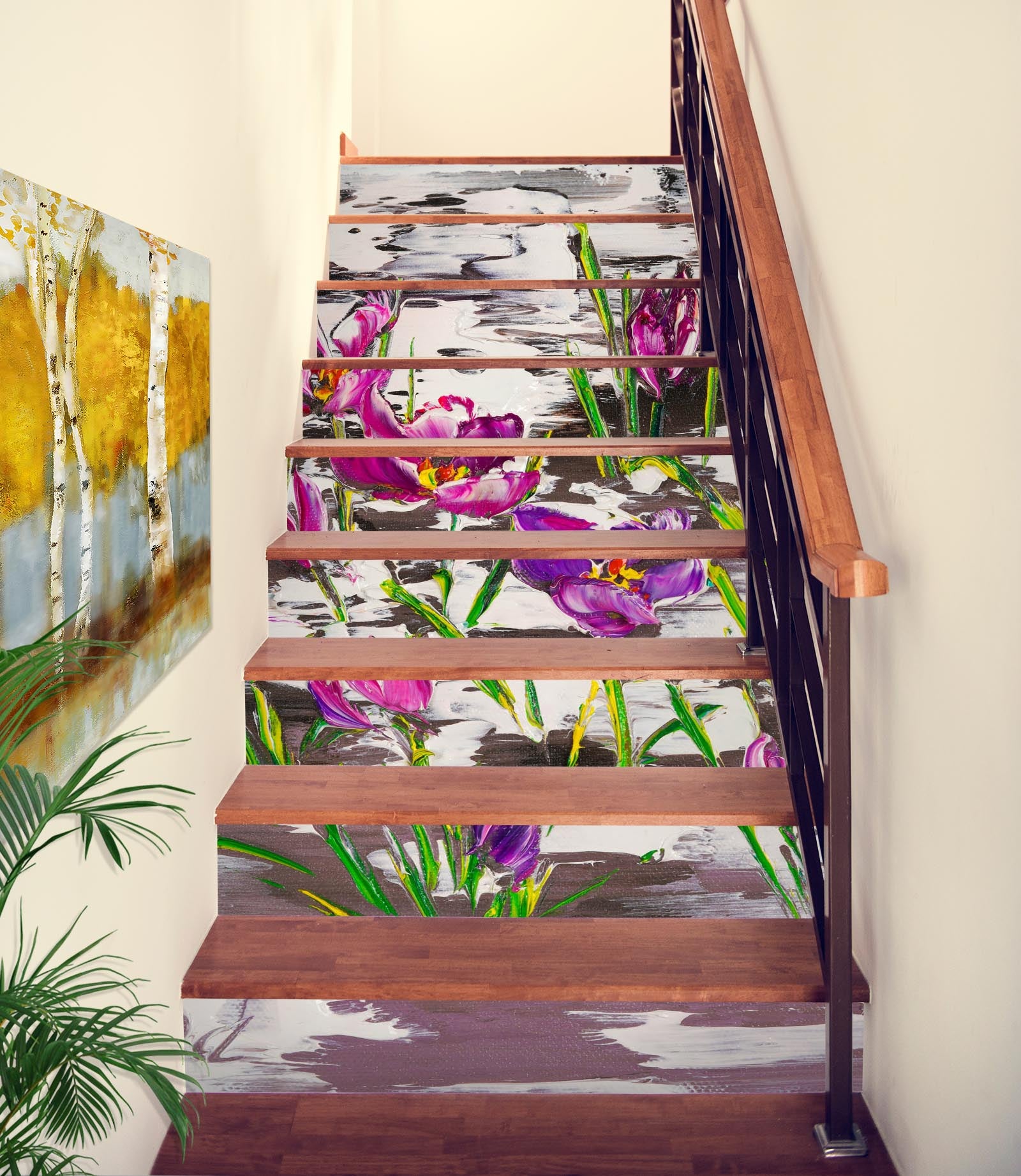 3D Flowers Grass 823 Skromova Marina Stair Risers