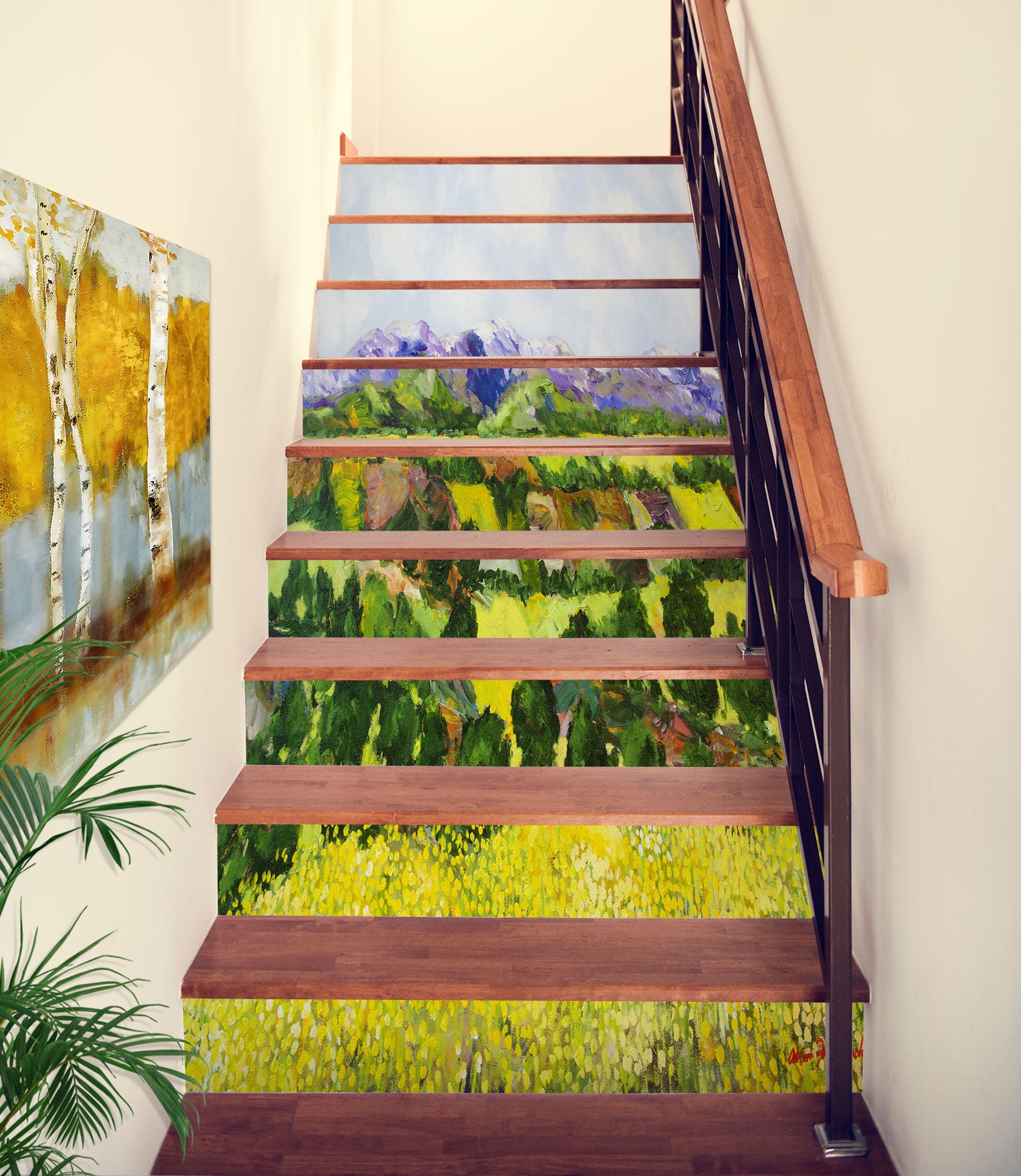 3D Yellow Field Trees 9034 Allan P. Friedlander Stair Risers