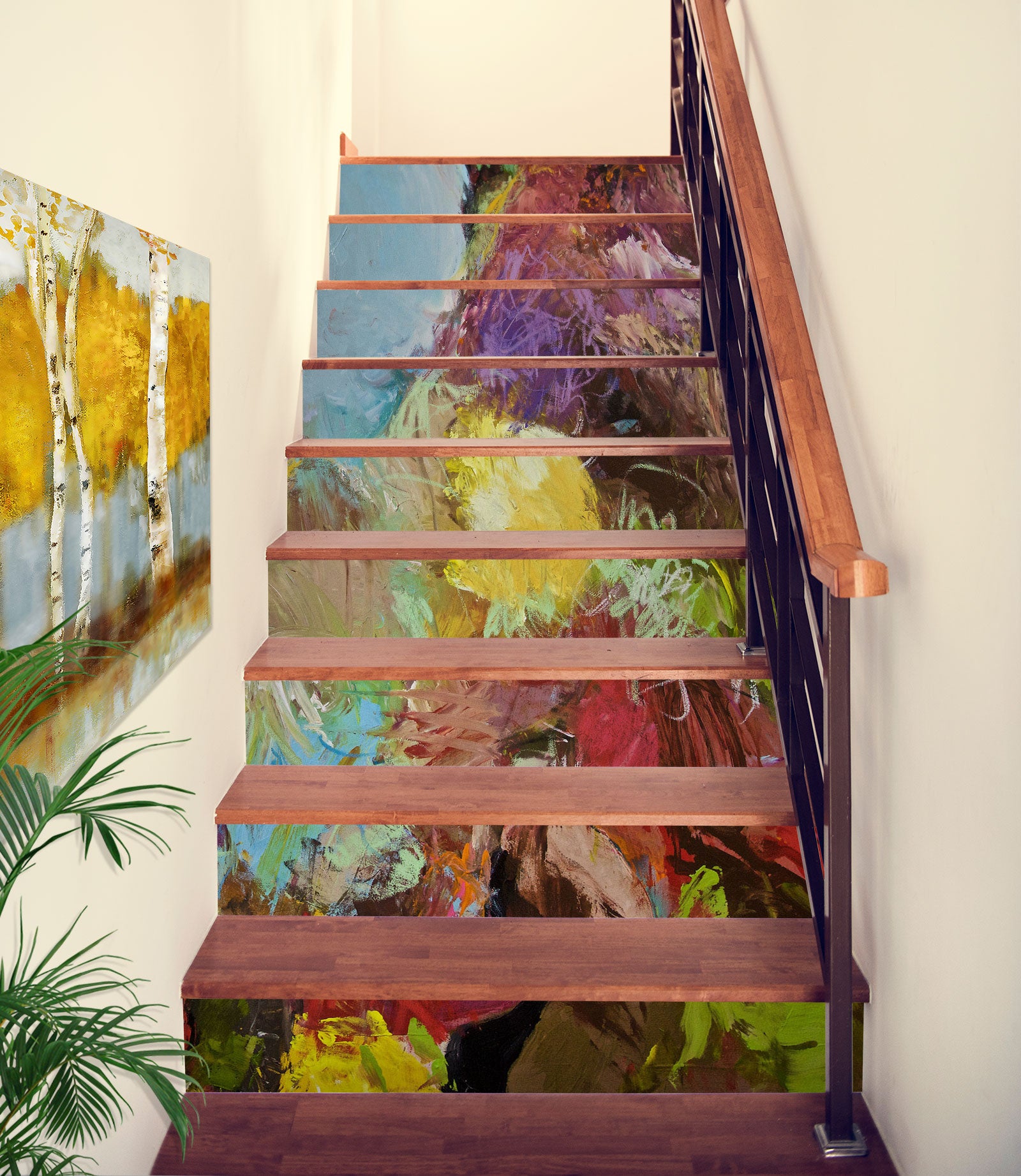 3D Colorful Oil Painting Pattern 9029 Allan P. Friedlander Stair Risers