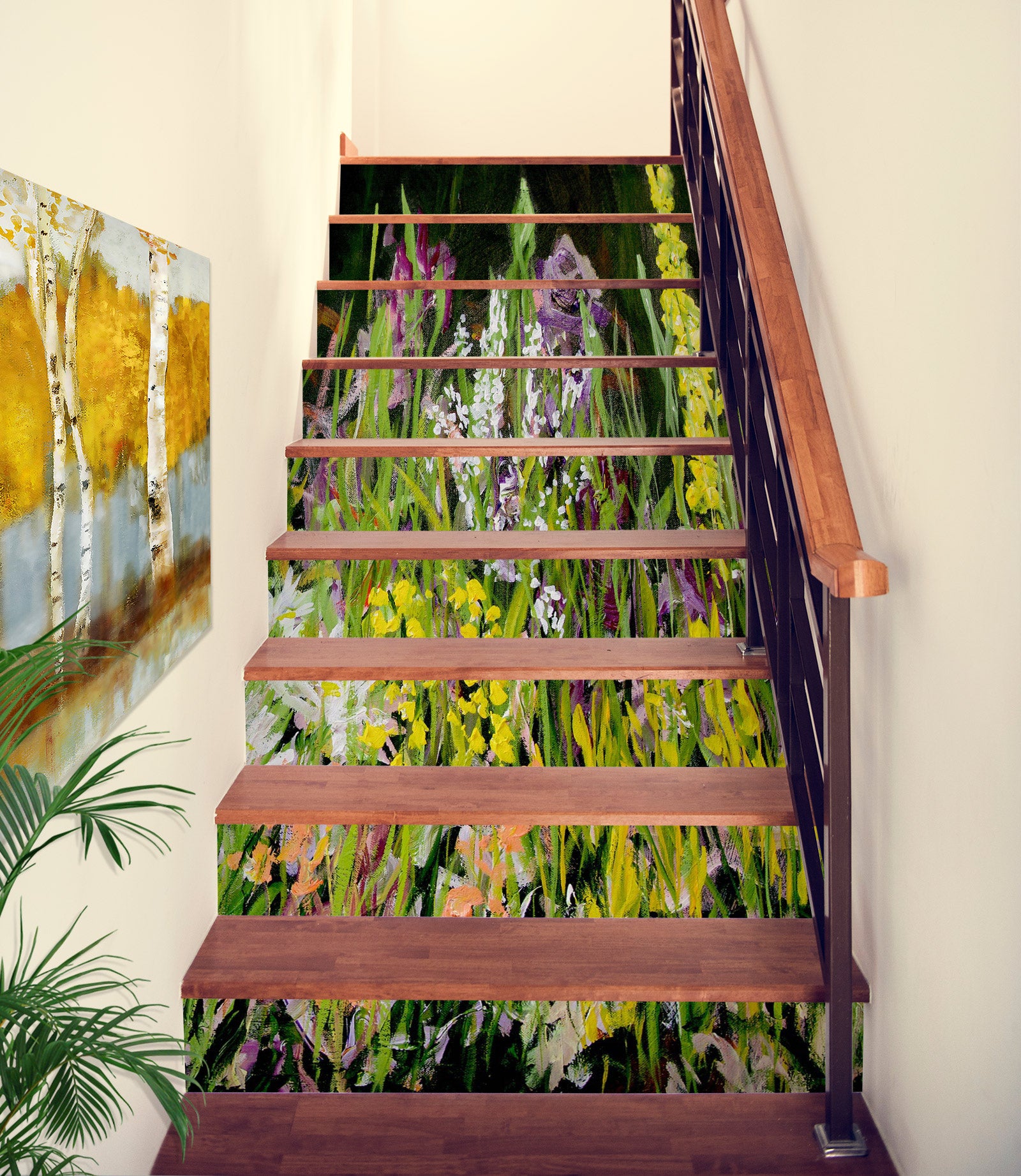 3D Leaves Flower Bush 9052 Allan P. Friedlander Stair Risers