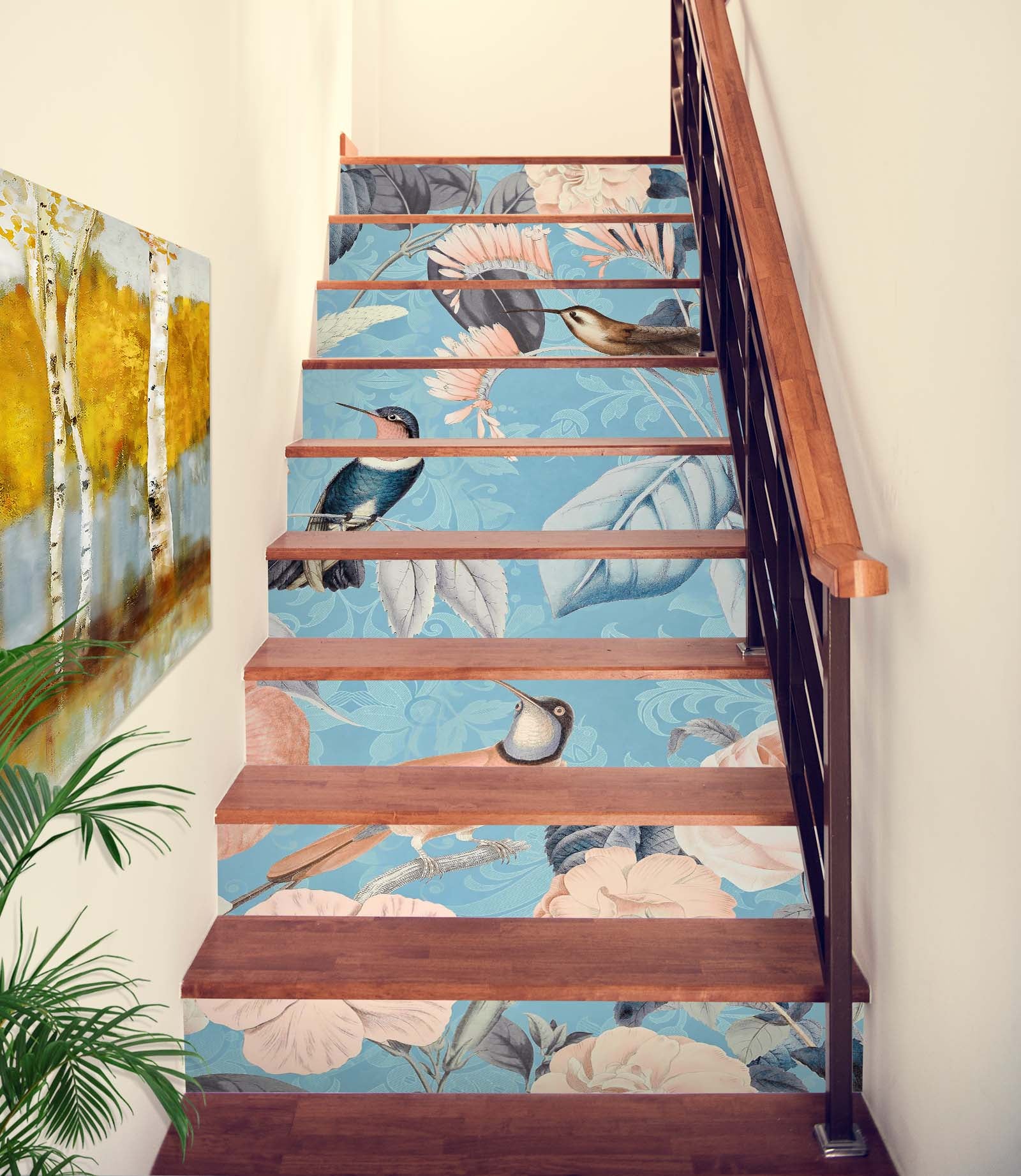 3D Bird Leaves 109219 Andrea Haase Stair Risers