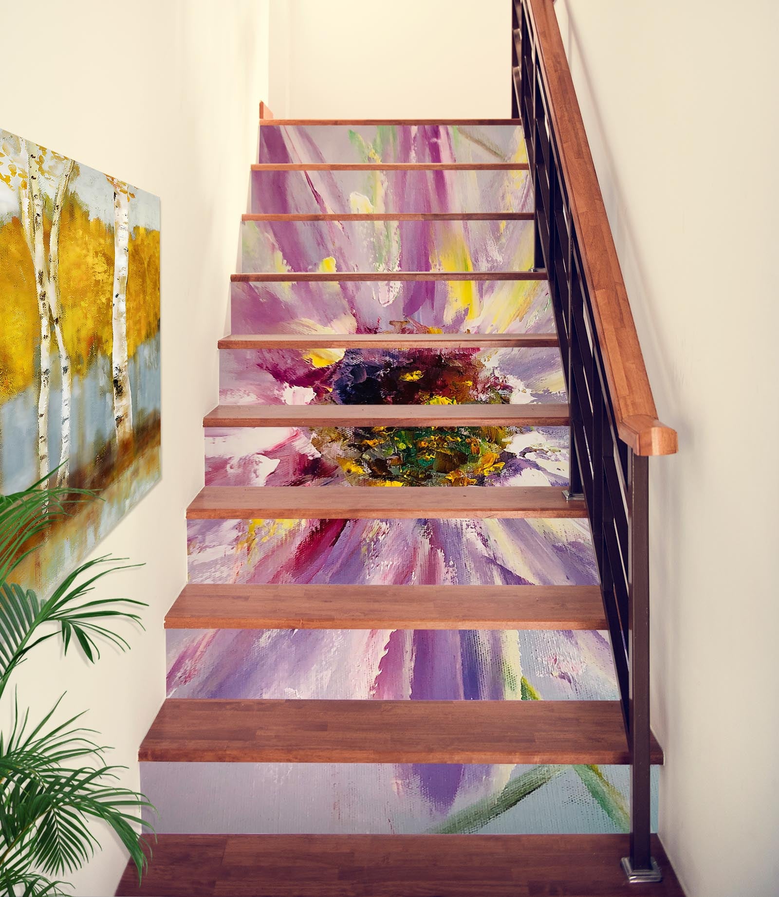 3D Purple Daisy Petals 2143 Skromova Marina Stair Risers