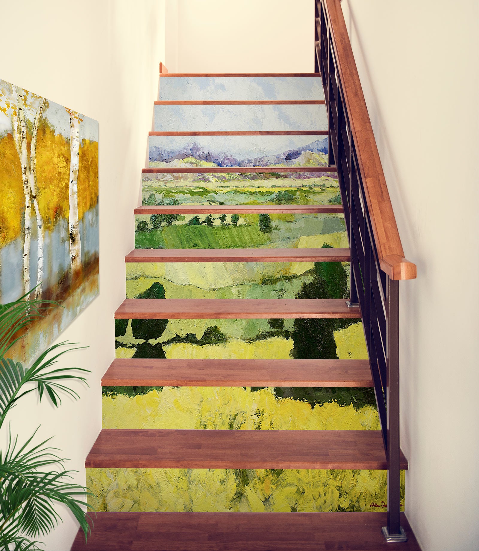 3D Yellow-Green Fields 89140 Allan P. Friedlander Stair Risers