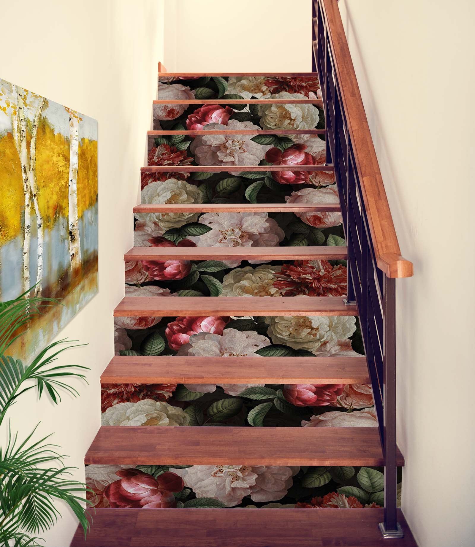 3D Flowers Pink 103214 Uta Naumann Stair Risers