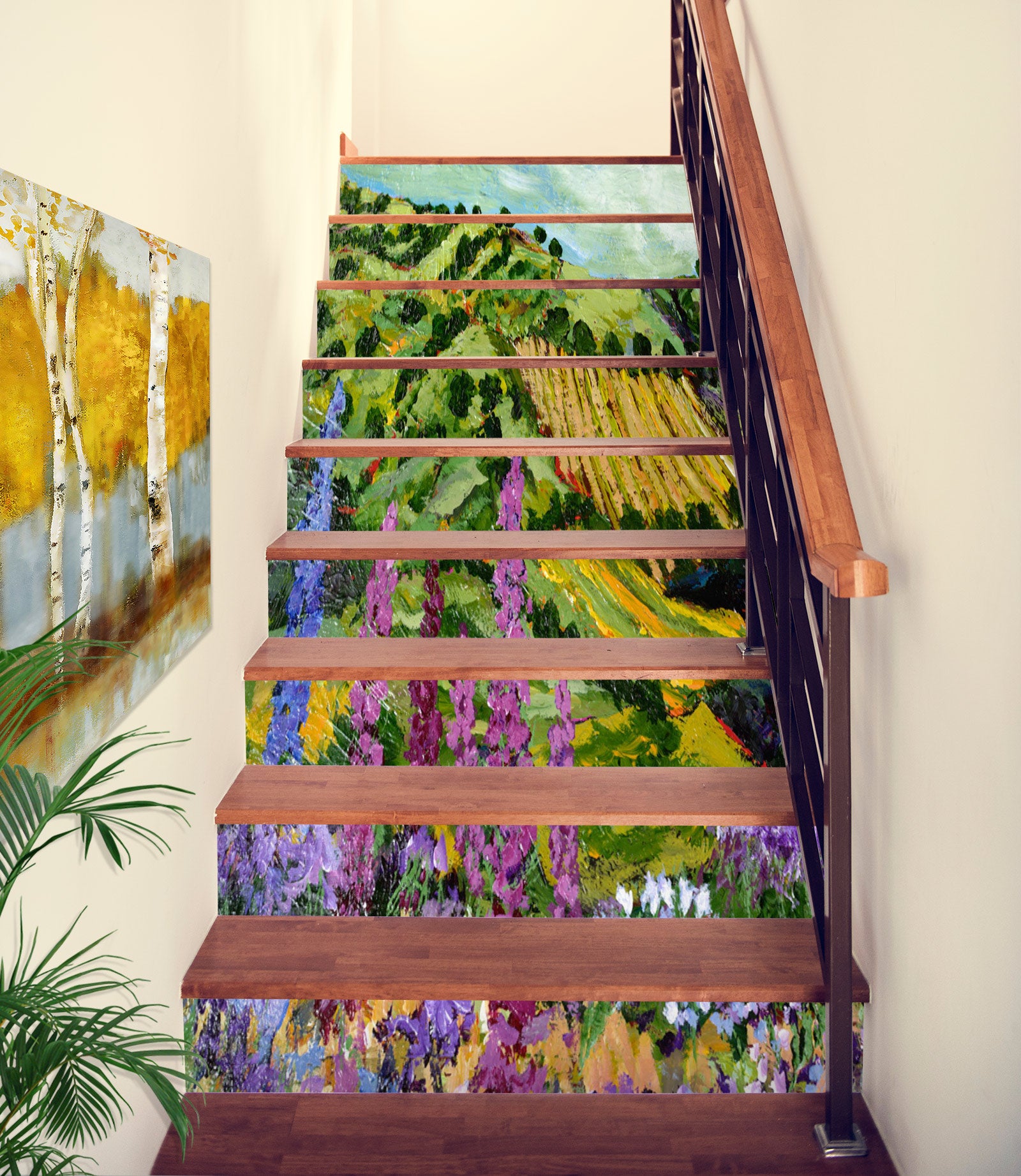 3D Hillside Field Flowers 89160 Allan P. Friedlander Stair Risers