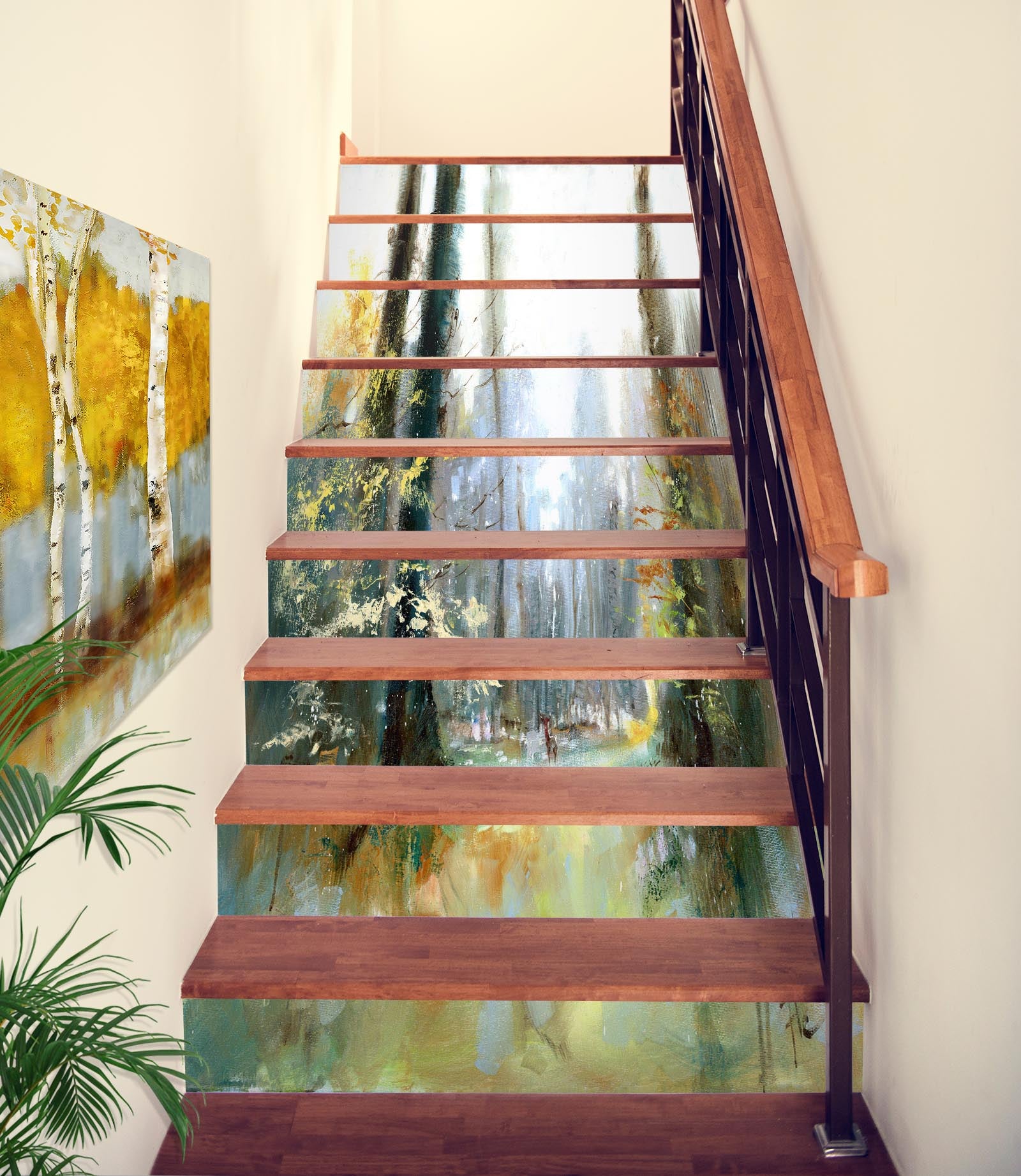 3D Forest Painting 94147 Anne Farrall Doyle Stair Risers