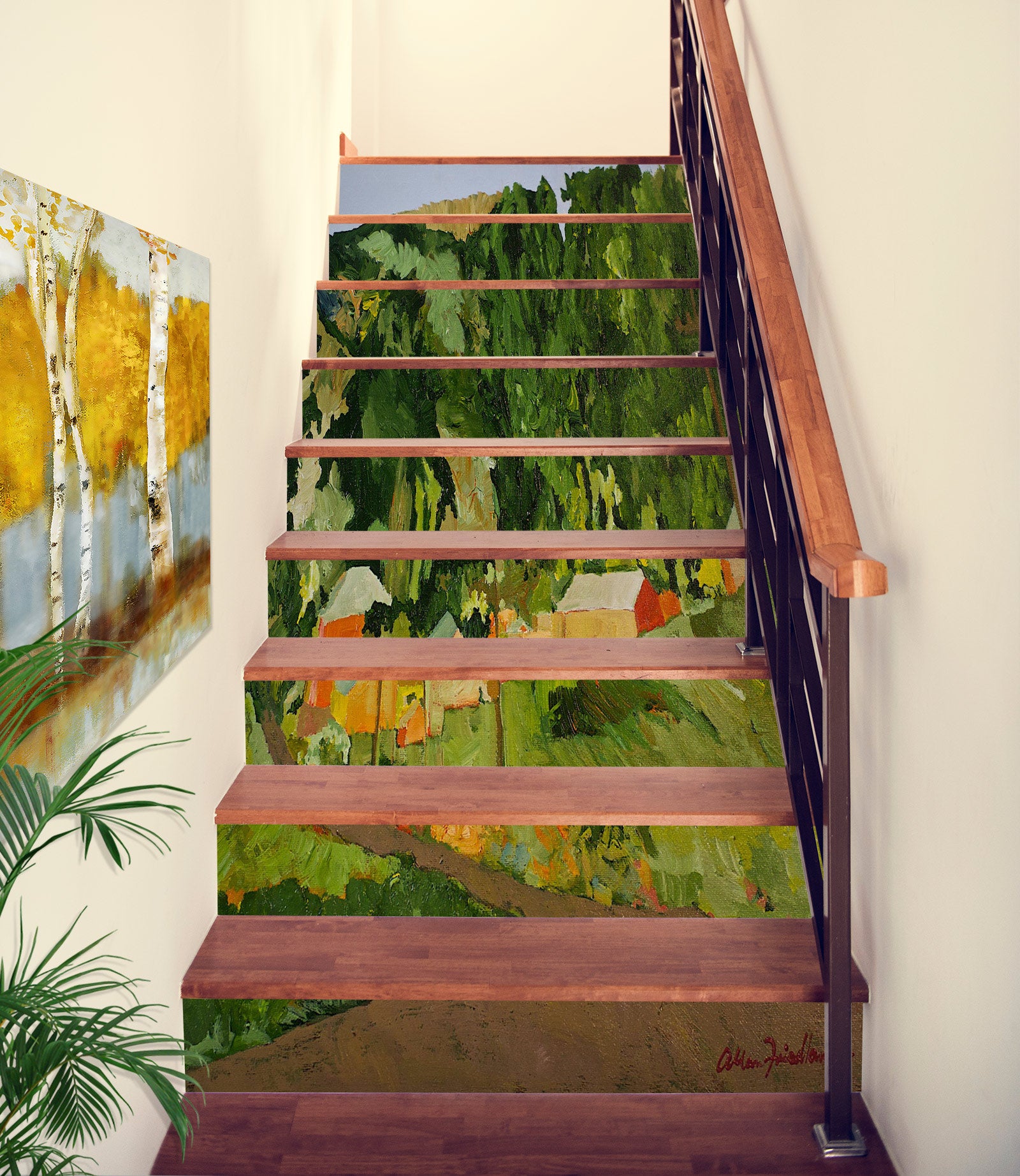 3D Green Hillside Path 89226 Allan P. Friedlander Stair Risers