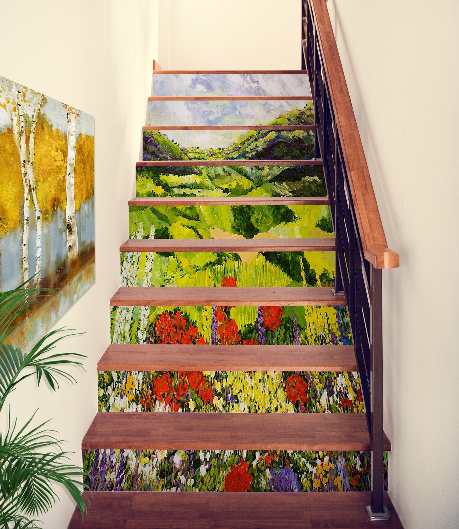 3D Flowers Field Mountain 89216 Allan P. Friedlander Stair Risers